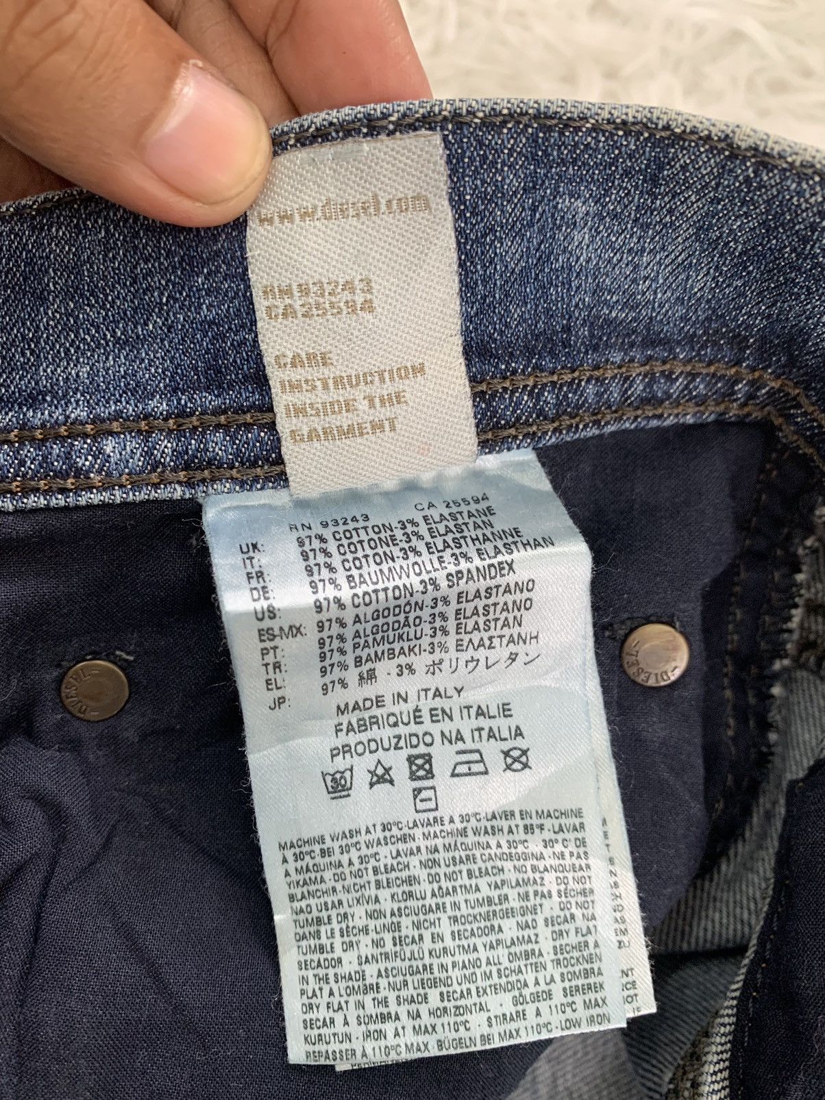 Diesel Distress Diesel Tepphar Slim Carrot Denim Pant Size US 35 - 23 Thumbnail