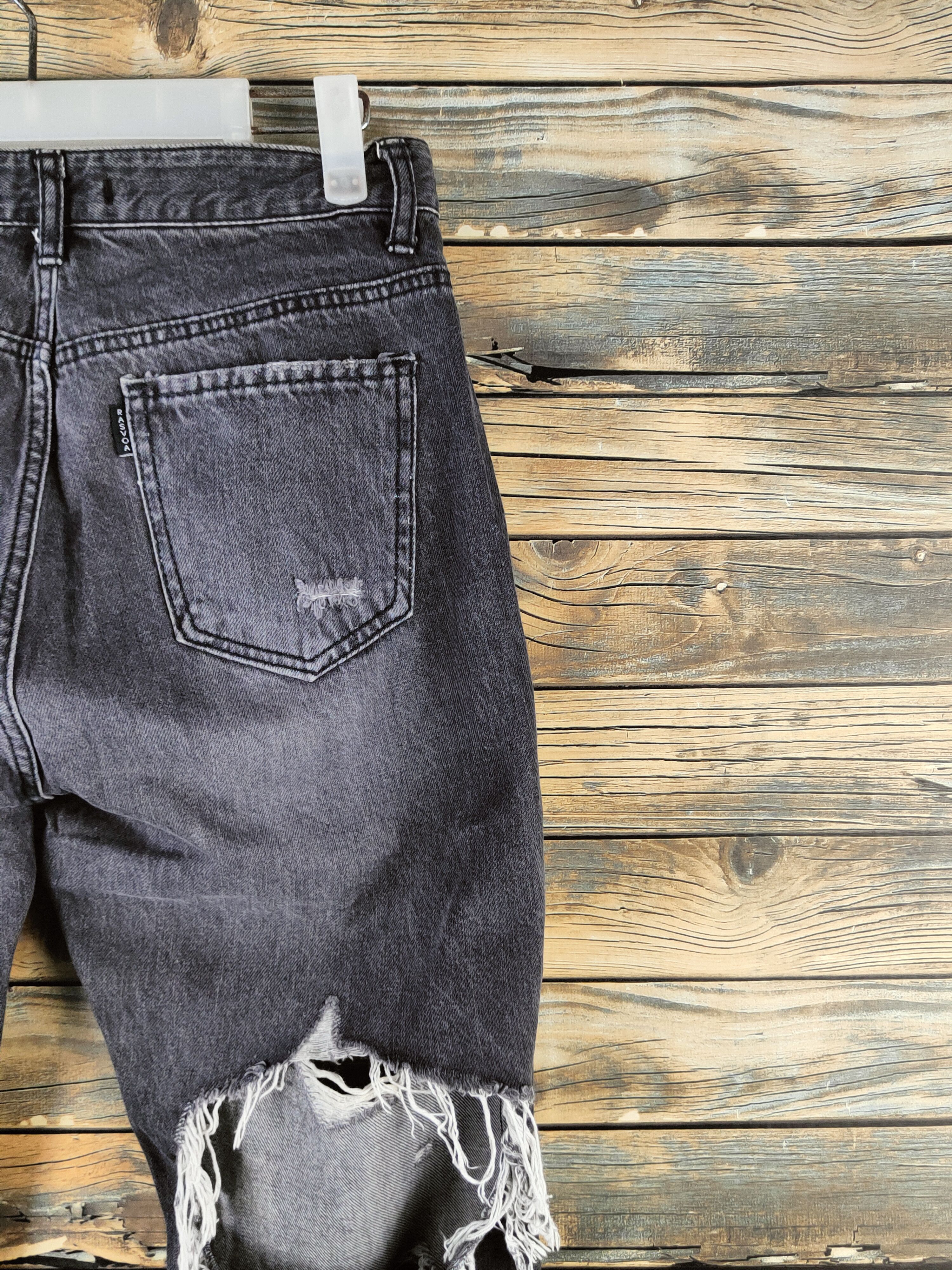 Japanese Brand DL Rasvoa Black Distressed Ripped Skinny Jeans #46-965 Size US 28 / EU 44 - 11 Thumbnail