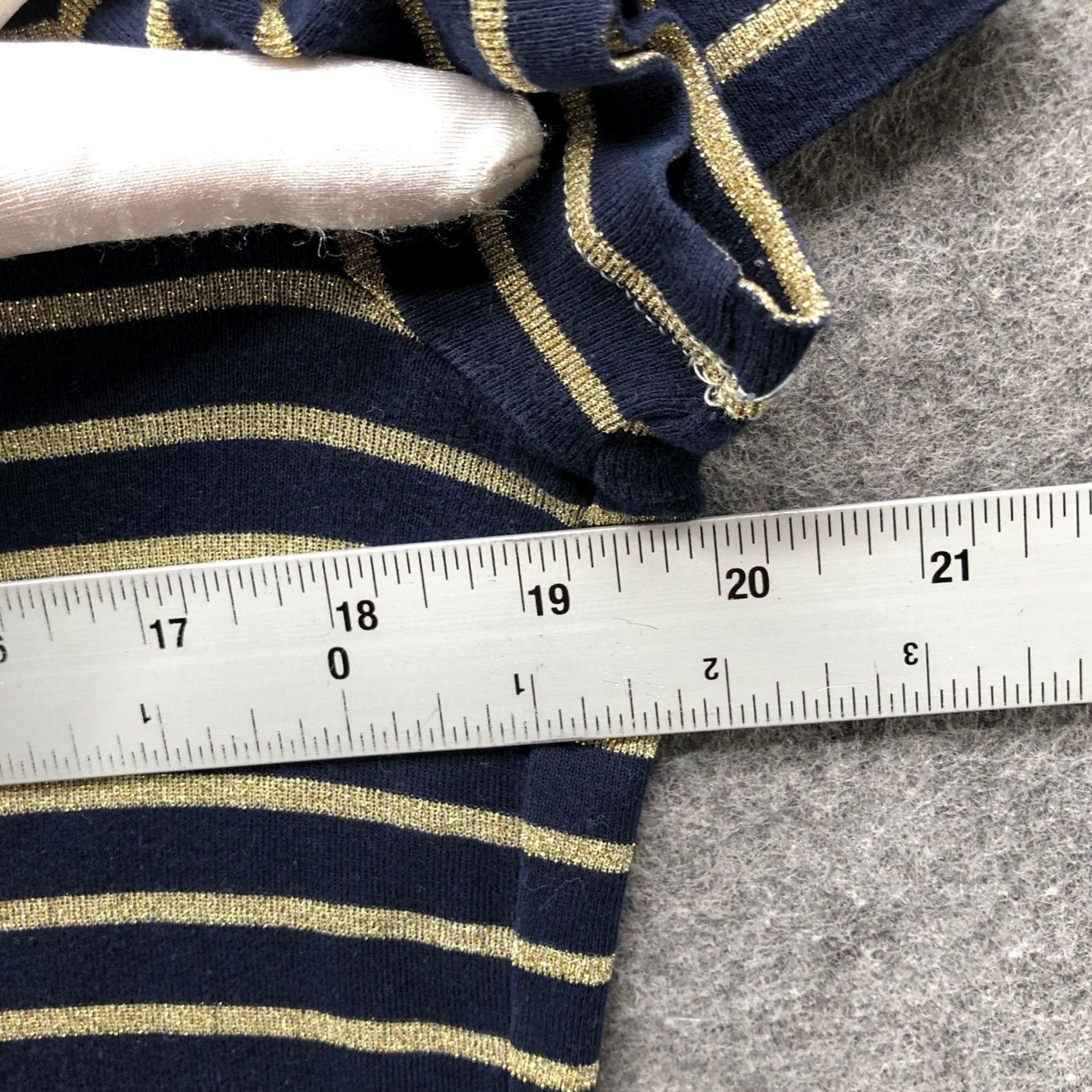 Ralph Lauren VINTAGE Lauren Ralph Lauren Henley Short Sleeve T Shirt Womens L Blue Gold Striped Size L / US 10 / IT 46 - 6 Thumbnail