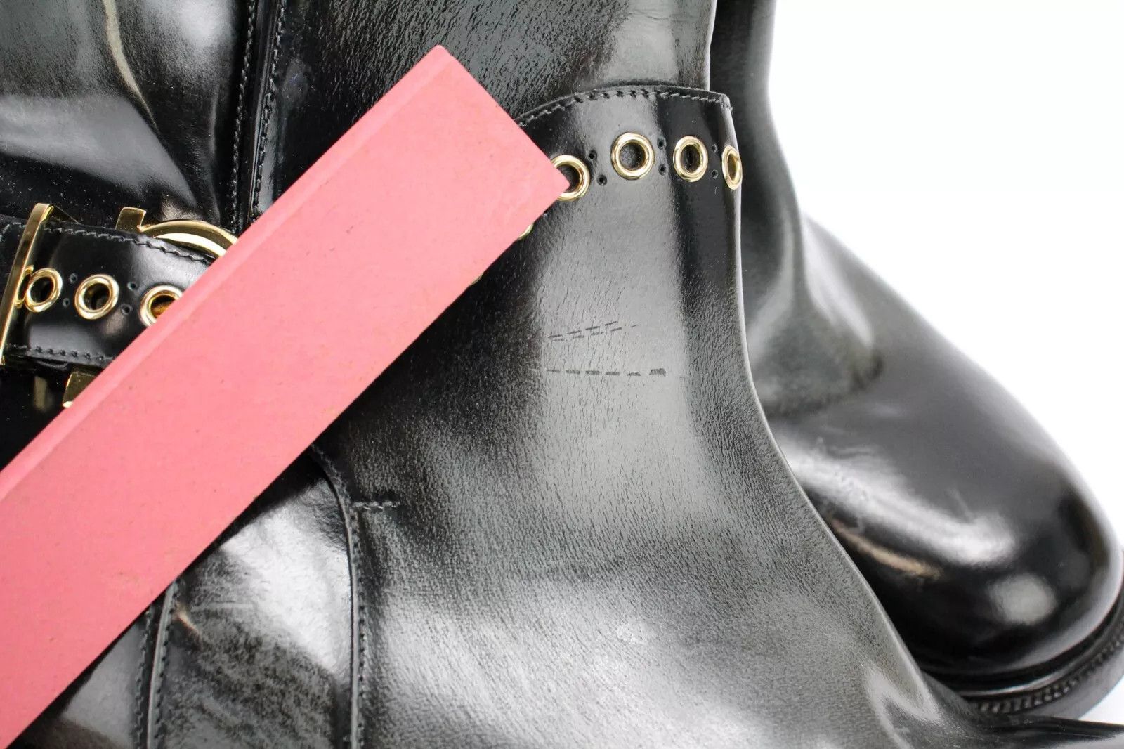 Salvatore Ferragamo SALVATORE FERRAGAMO Women EU 40.5 Biker Patent Leather Boots Size US 10.5 / IT 40.5 - 11 Thumbnail