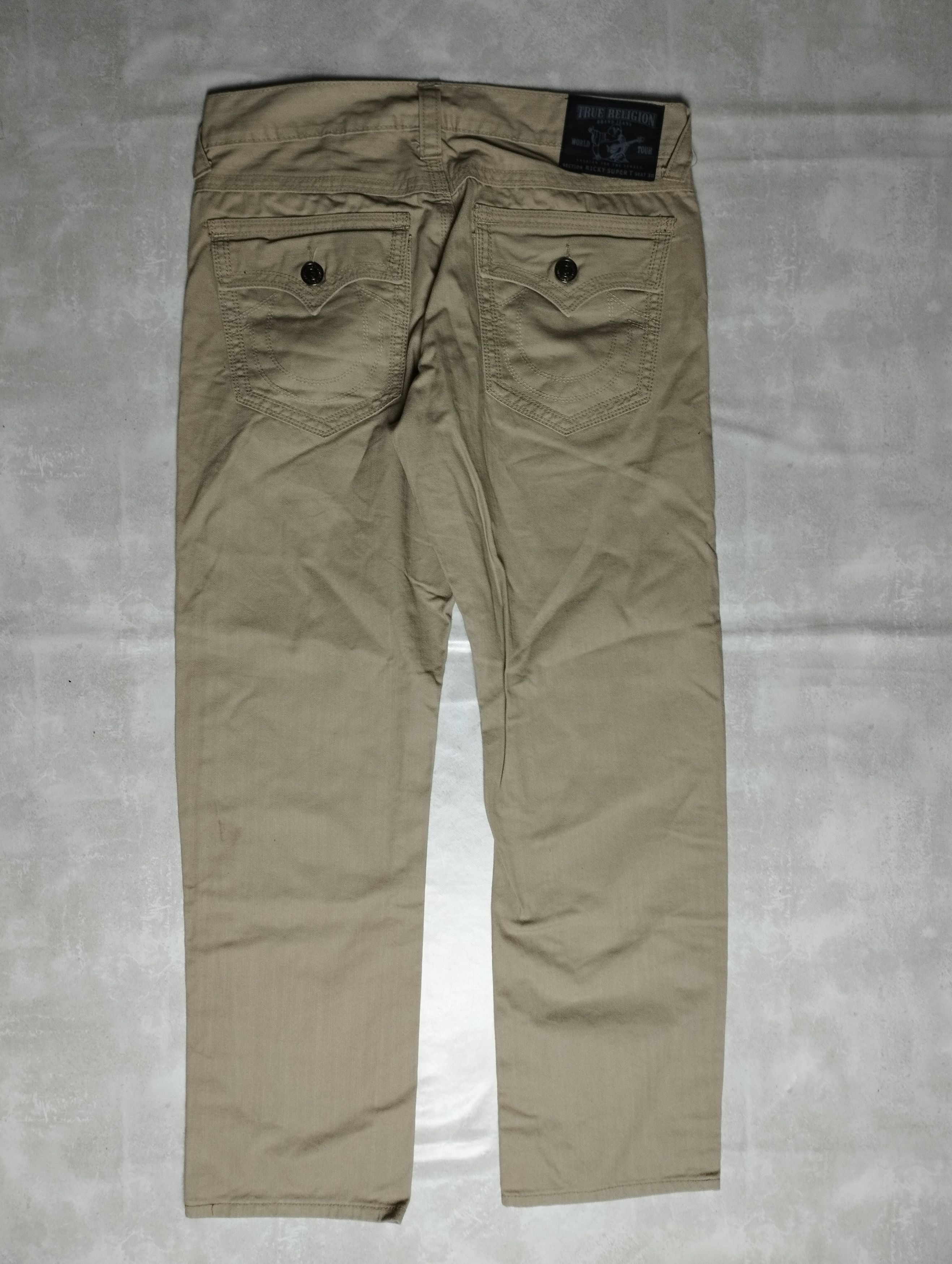 True Religion × Vintage True Religion Straight Beige Jeans Pants Ricky Super T Size US 34 / EU 50 - 2 Thumbnail