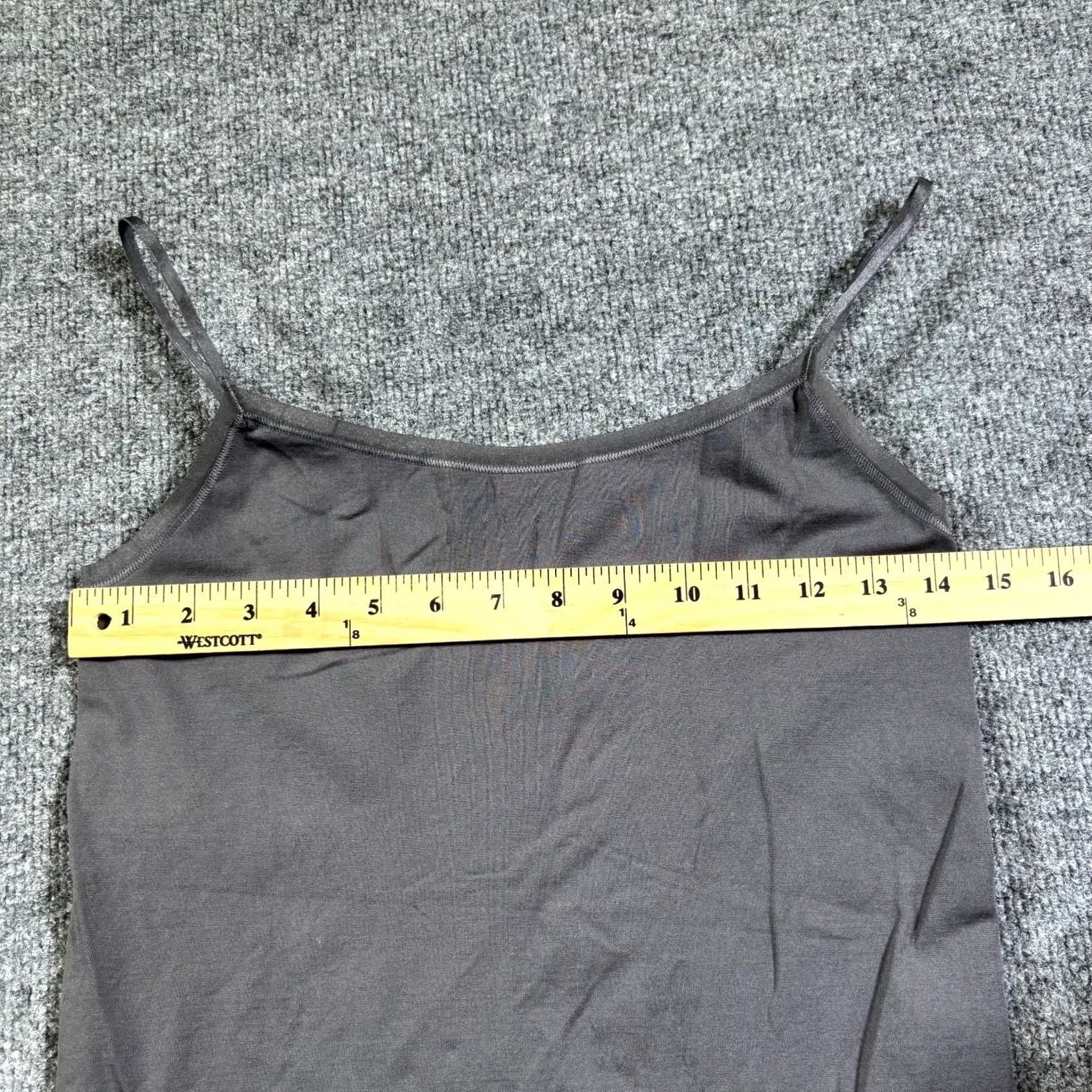 Ann Taylor Ann Taylor Tank Womens Small Gray Stretch Spaghetti Strap Scoop Neck Cami NWT Size S / US 4 / IT 40 - 4 Thumbnail