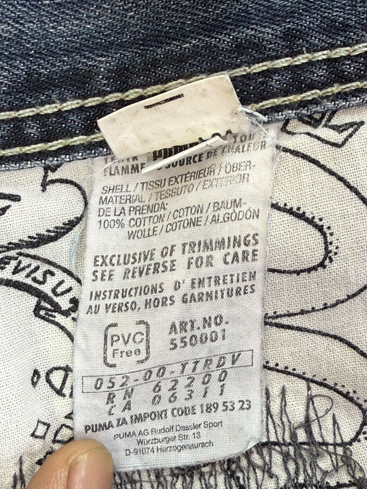Evisu × Puma Evisu X Puma Buckle Back Faded Wash Denim Size US 33 - 12 Thumbnail