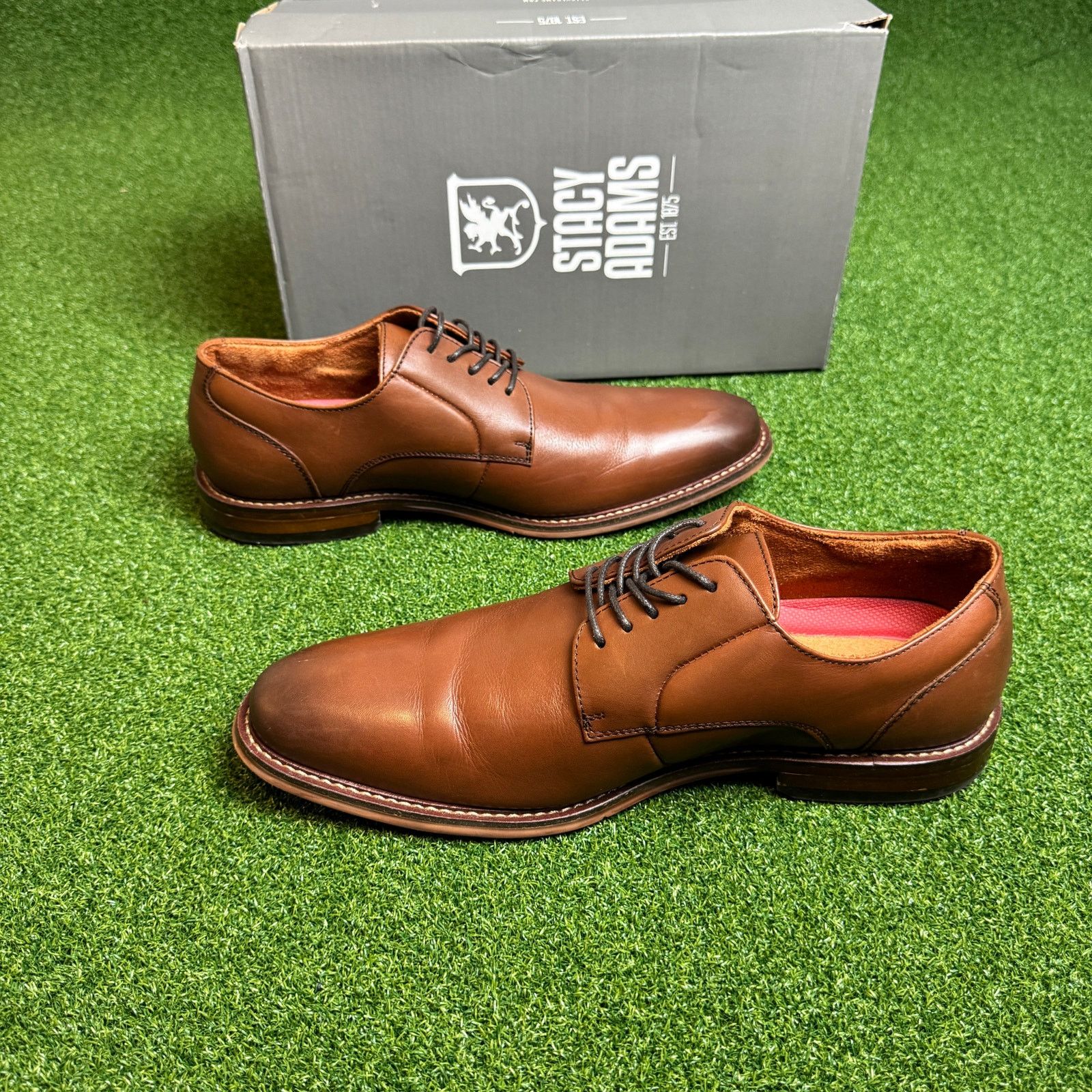 Stacy Adams Stacy Adams Marlton Brown Leather Oxford Dress ShoesMen’s 8M Size US 8 / EU 41 - 5 Thumbnail
