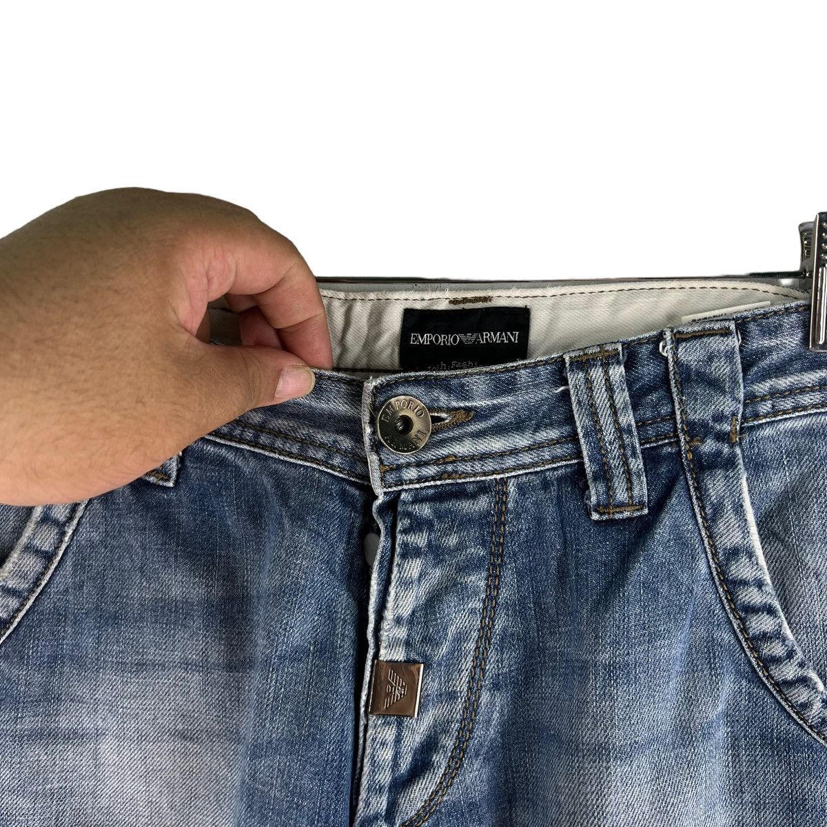 Emporio Armani 🔥VTG BIKER DENIM JEANS EMPORIO ARMANI JOSH COLLECTION Size US 38 / EU 54 - 5 Thumbnail
