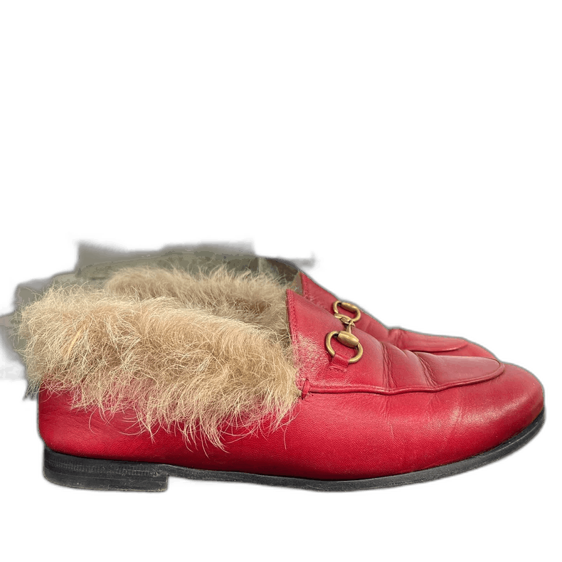 Gucci Gucci Red Shoes with Fur Details Size US 7 / IT 37 - 1 Thumbnail