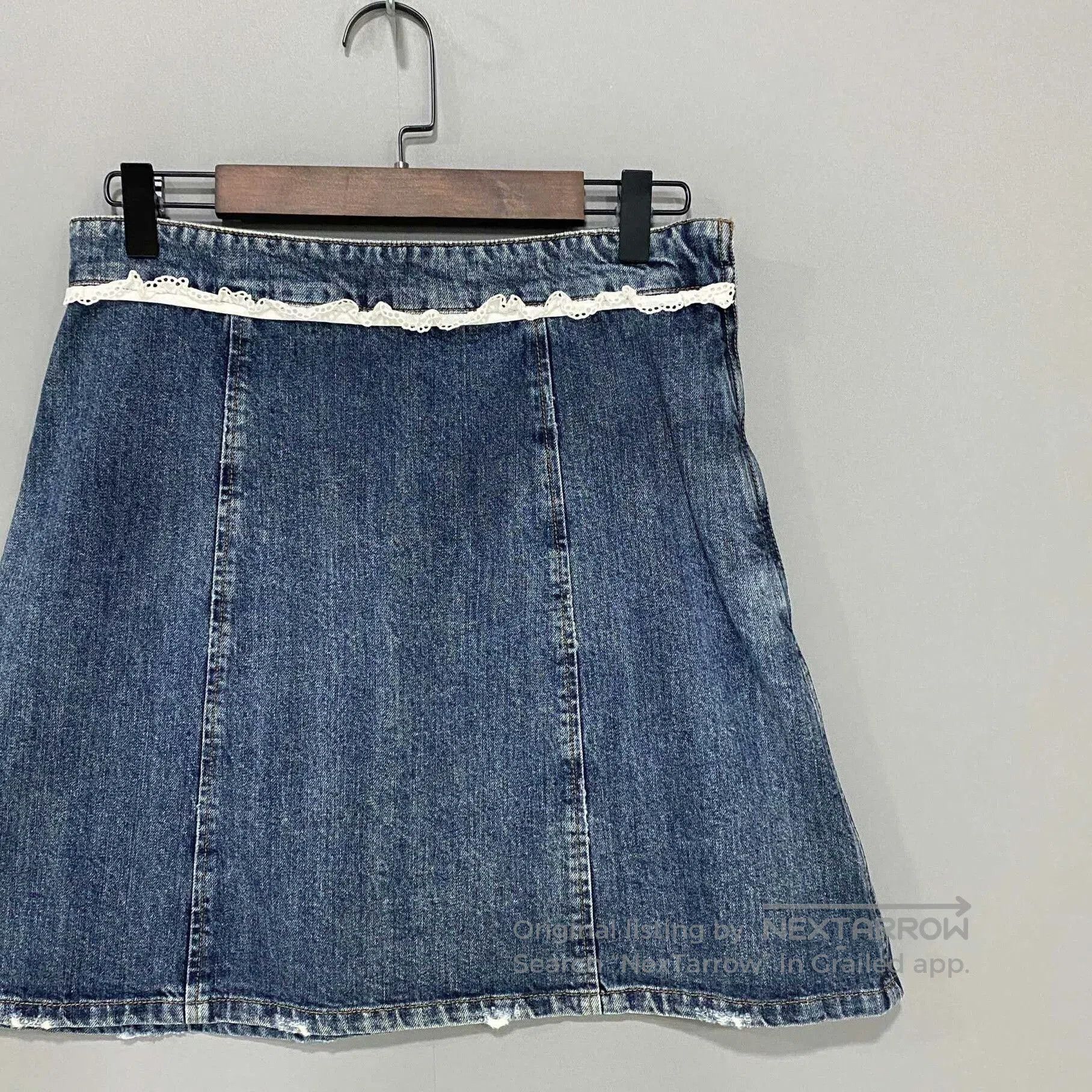 Miu Miu White Trim Denim Mini Skirt MIU MIU. Size 41" - 2 Thumbnail