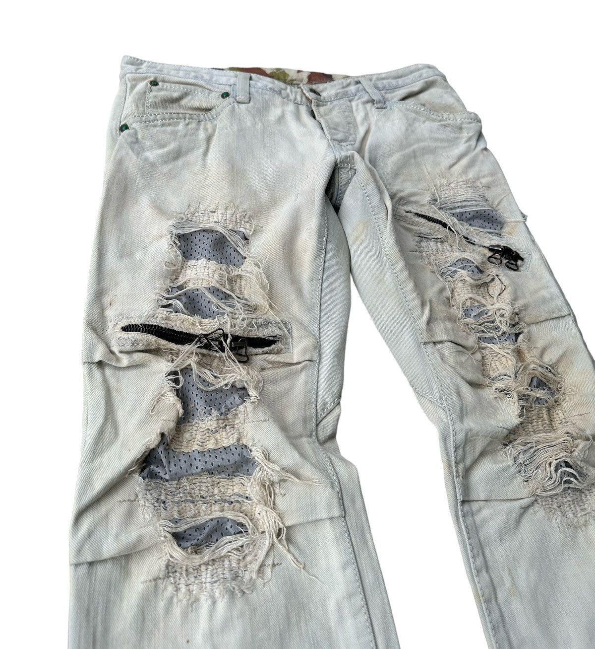 Designer Izreel Kazuhiro Takakuro distressed style sedi denim jeans Size US 34 / EU 50 - 5 Thumbnail
