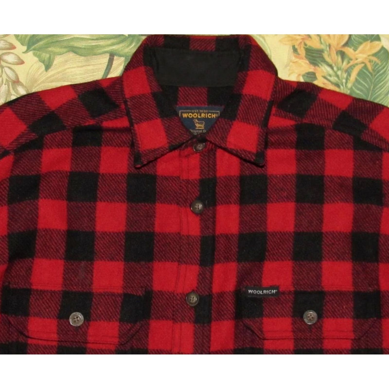 Vintage Vtg WOOLRICH Black Red Buffalo Plaid Long Sleeve Shirt Jacket Medium Mens Shirt Size US M / EU 48-50 / 2 - 2 Thumbnail