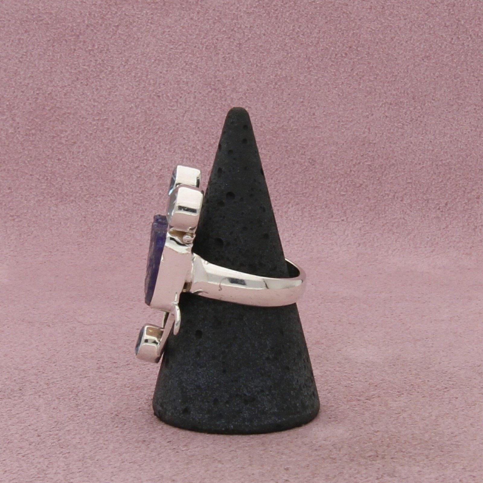 Sterling Silver sterling silver elongated topaz & aquamarine ring size 7.5 Size ONE SIZE - 4 Thumbnail