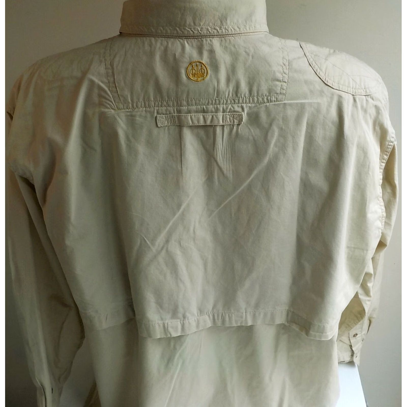 Vintage Beretta Button-Down LS Shirt Beige 2XL Mens Cotton Vented Long Sleeve Caped Pocket Framed Patch Excellent Condition Size US XXL / EU 58 / 5 - 5 Thumbnail