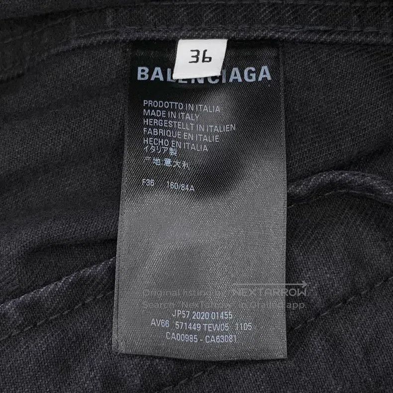 Balenciaga Balenciaga Black-gray logo letter hot-drill lapel cotton l Size XS / US 0-2 / IT 36-38 - 6 Thumbnail