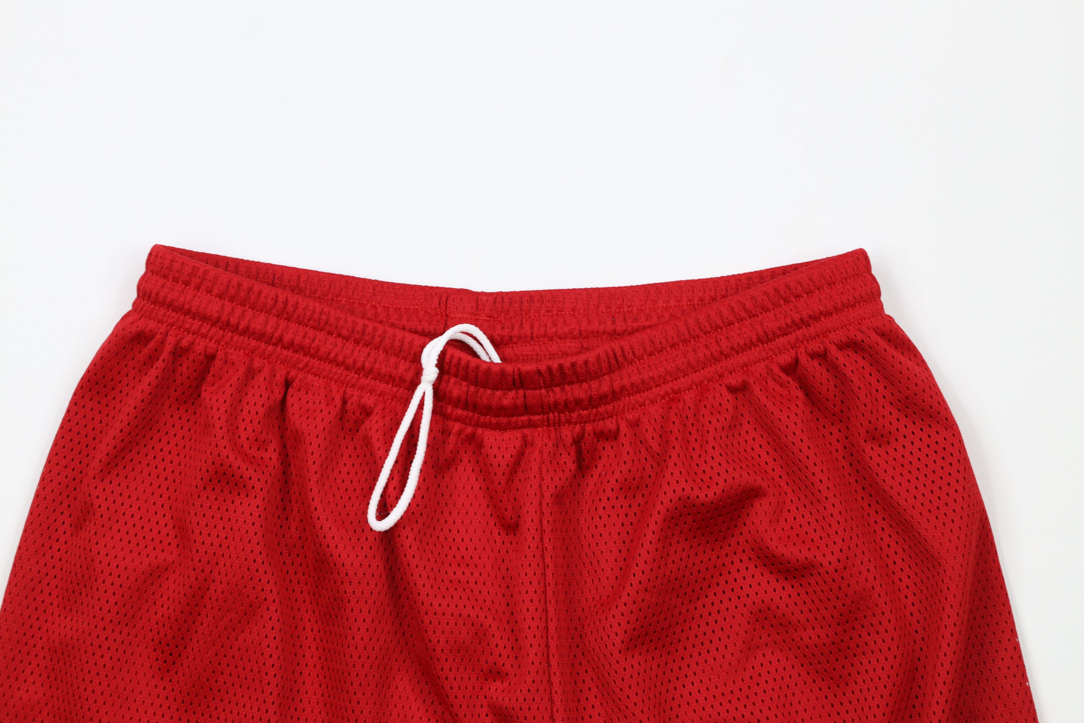 Nike × Vintage Vintage 90s Nike Mini Swoosh Above Knee Mesh Shorts Red Size US 34 / EU 50 - 2 Thumbnail