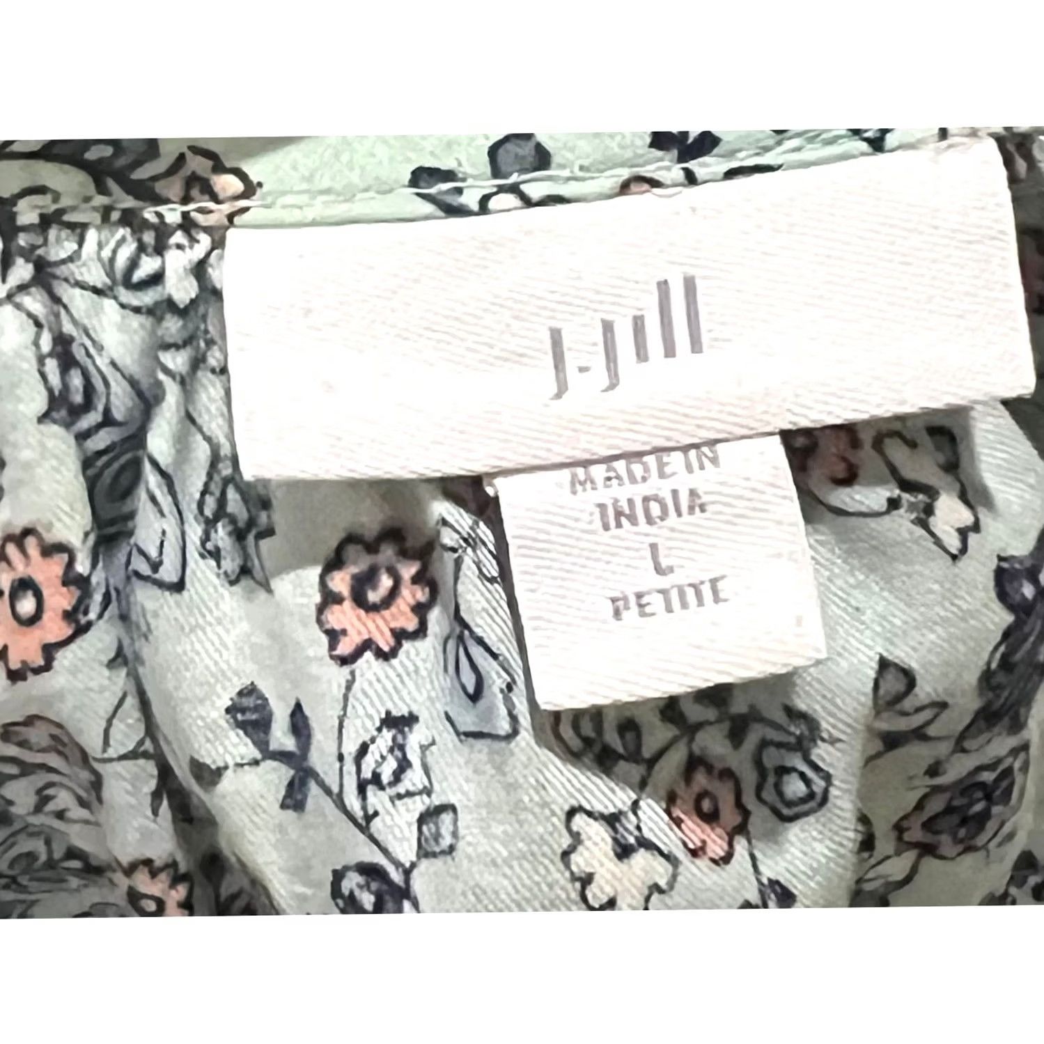 J. Jill VINTAGE J. Jill Floral Peasant Top Blue Womens Petite L Boho Cotton Button Up Blouse 3/4 Sleeve Round Neck Shirt Girls Mens Size L / US 10 / IT 46 - 6 Thumbnail