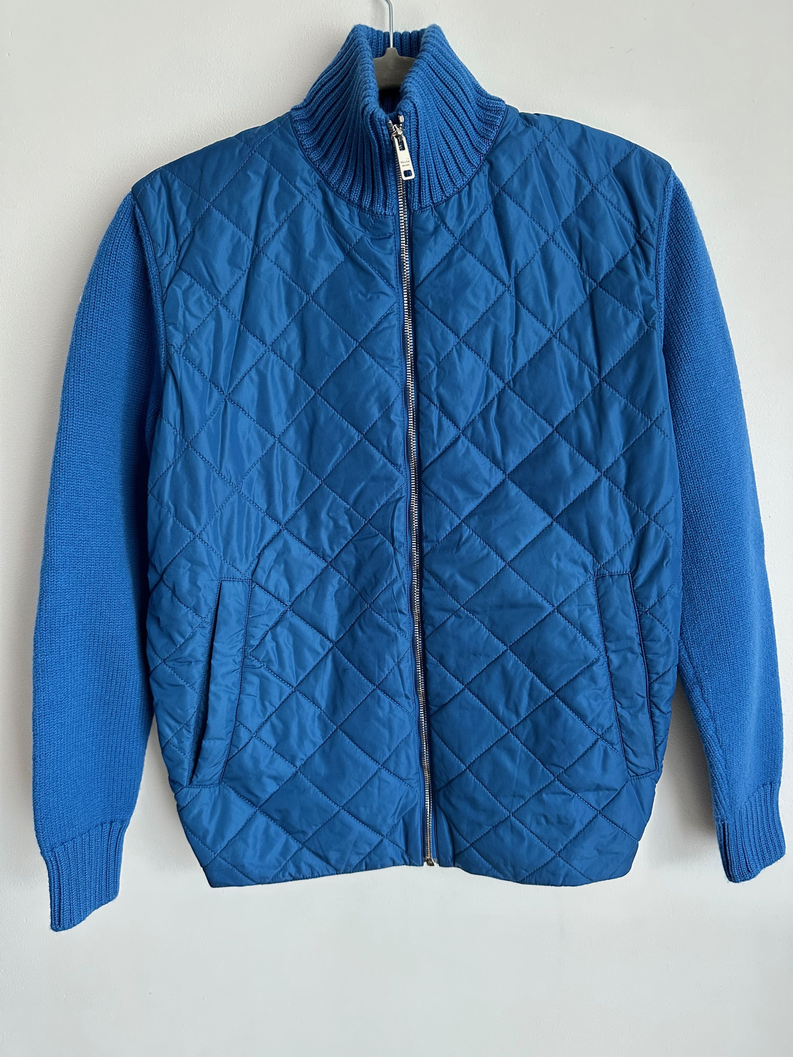 ジャケット・アウター 1998aw prada wool half zip jacket M Prada Asymmetric Navy Half Zip Wool Jacket FW 1998 - S/M