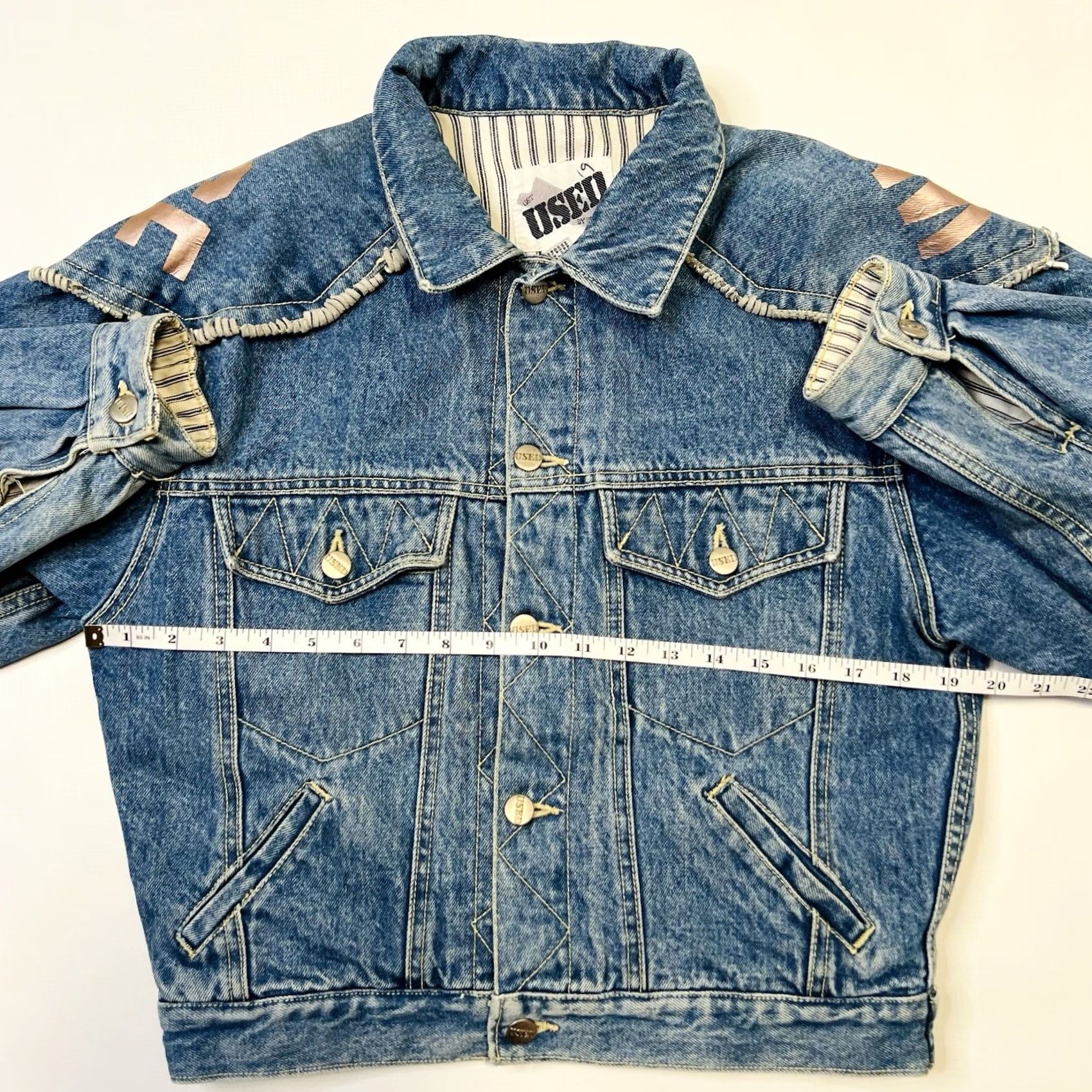 Denime VINTAGE Get Used by Elie Denim Jean Jacket Small Mens/Womens Blue Cotton 1980s Street Wear Jacket Size 28" / US 6 / IT 42 - 3 Thumbnail
