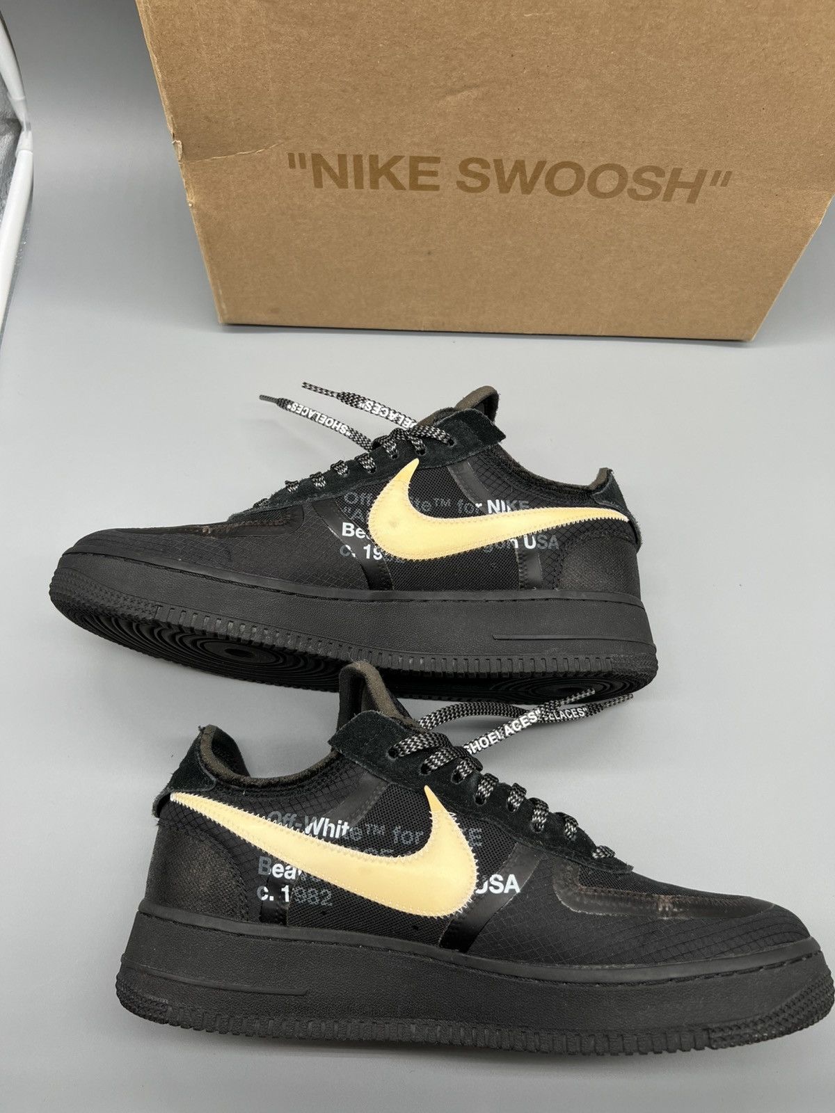 Nike × Off-White Nike x Off-White Air Force 1 Black Size US 9.5 / EU 42-43 - 10 Thumbnail