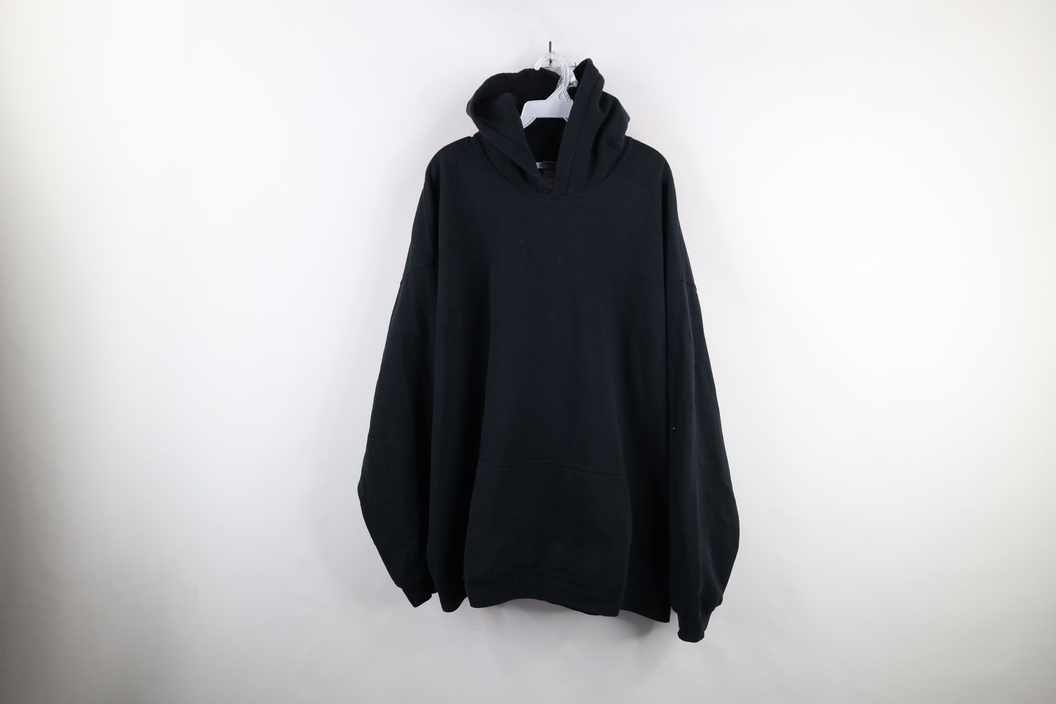 Vintage Vintage 90s Y2K Streetwear Blank Hoodie Sweatshirt Black Size US XXL / EU 58 / 5 - 1 Thumbnail