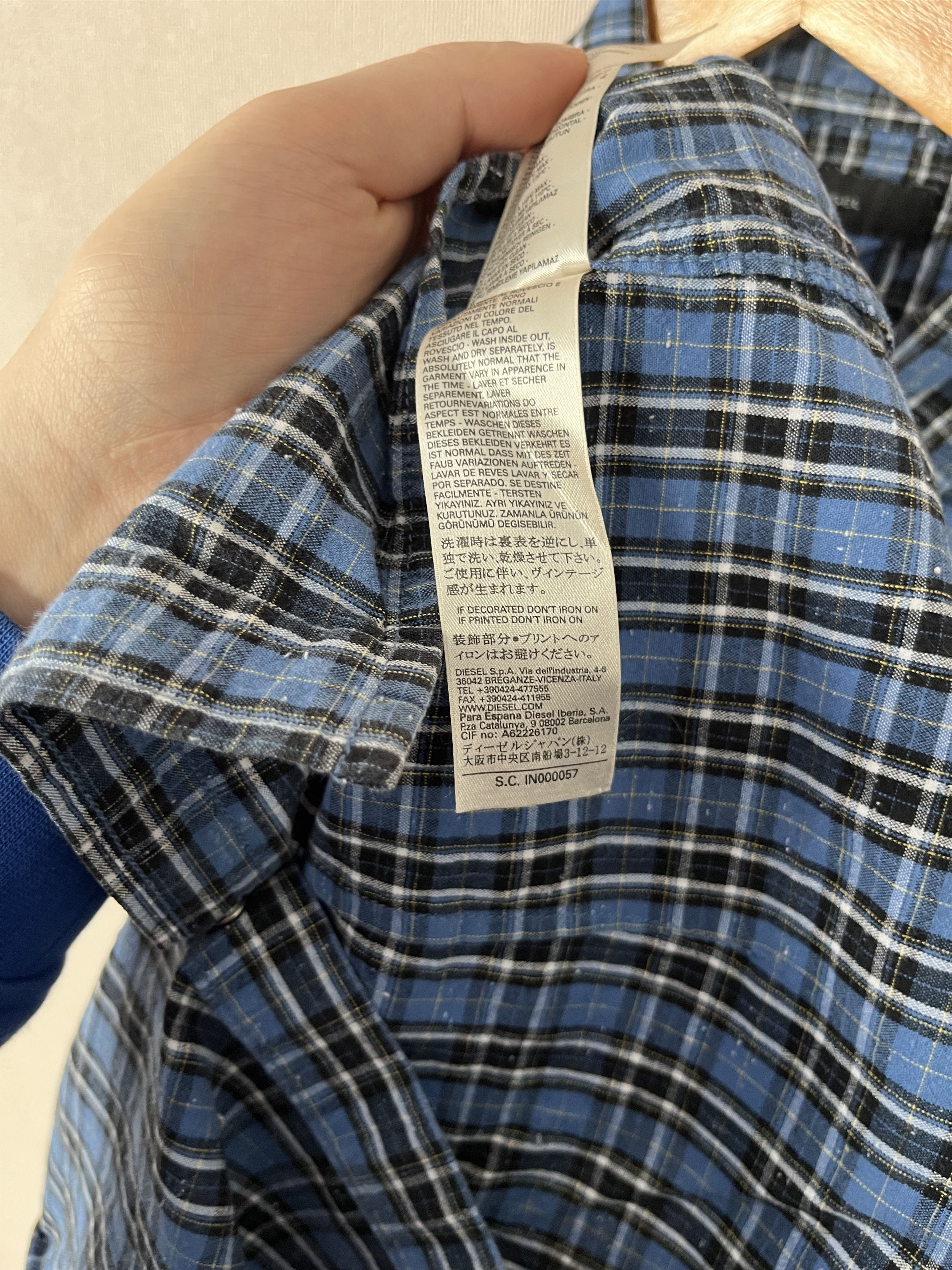Diesel Diesel Plaid Snap Button Up Pocket Shirt Check Size L Size US L / EU 52-54 / 3 - 7 Thumbnail