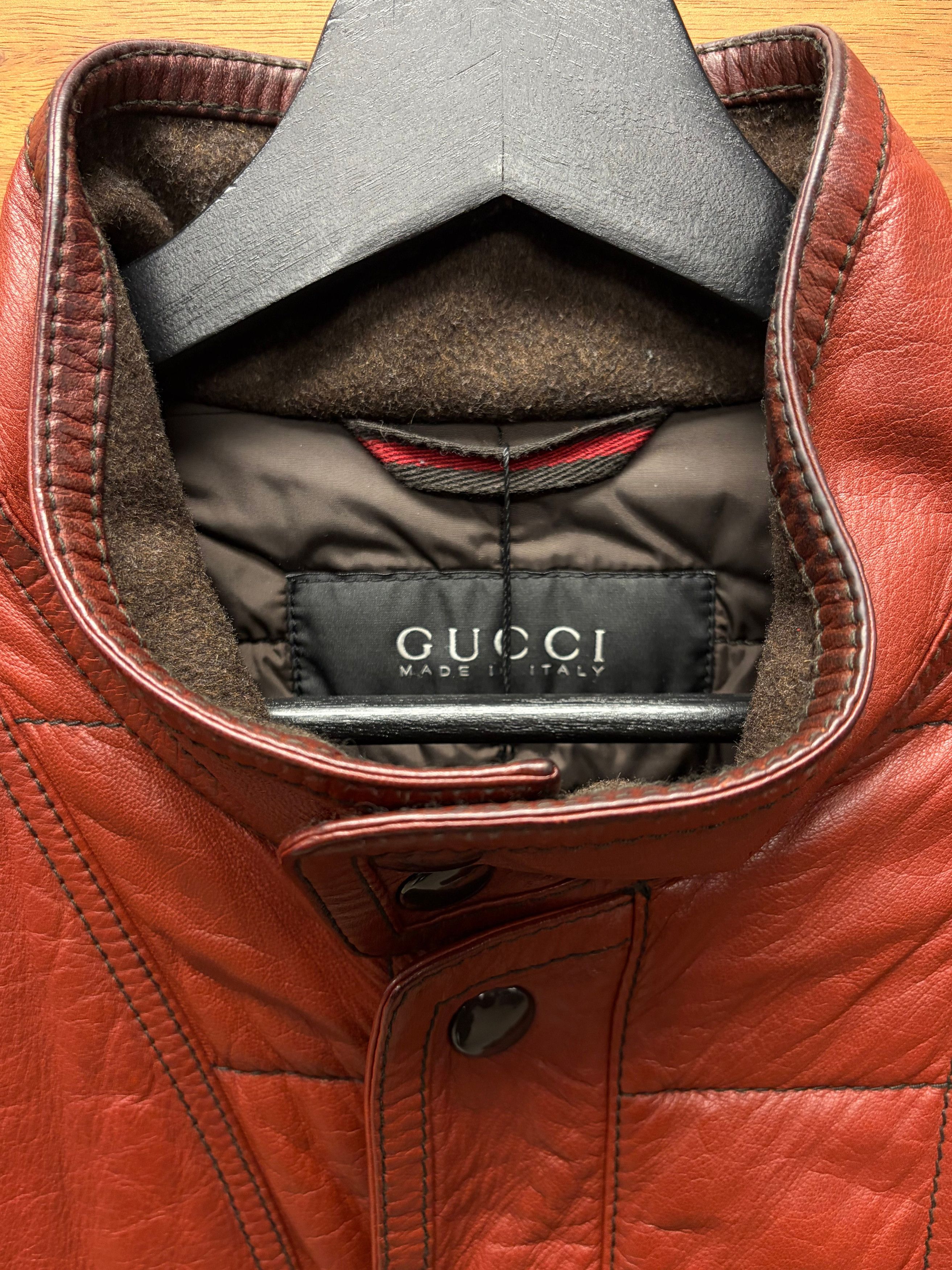 Gucci Gucci ‘Aged Red’ Military Inspired Quilted Leather Jacket Size US M / EU 48-50 / 2 - 3 Thumbnail