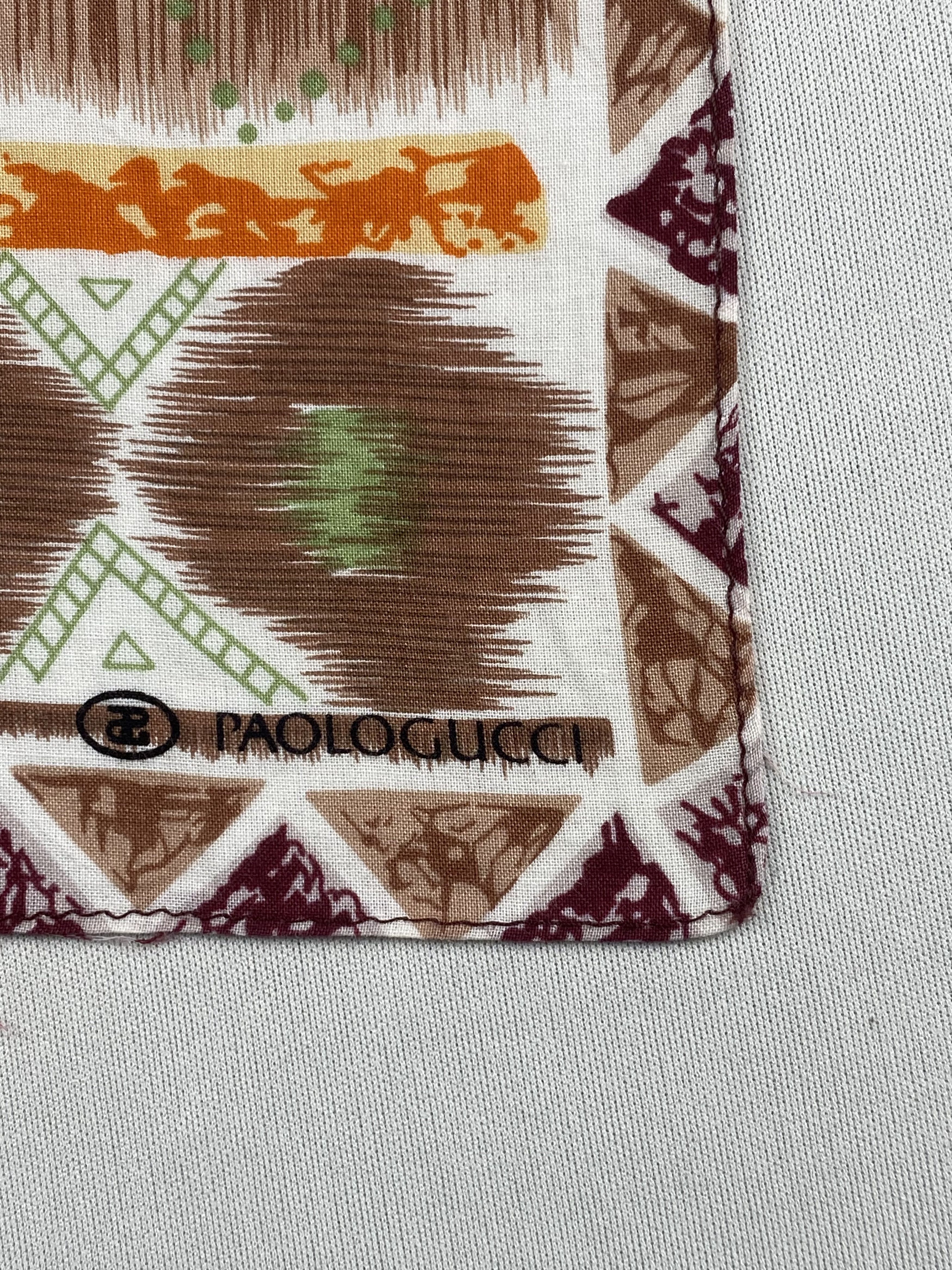 Paolo Gucci Vintage Paolo Gucci Handkerchief PocketSquare Bandana HM0005 Size ONE SIZE - 5 Thumbnail