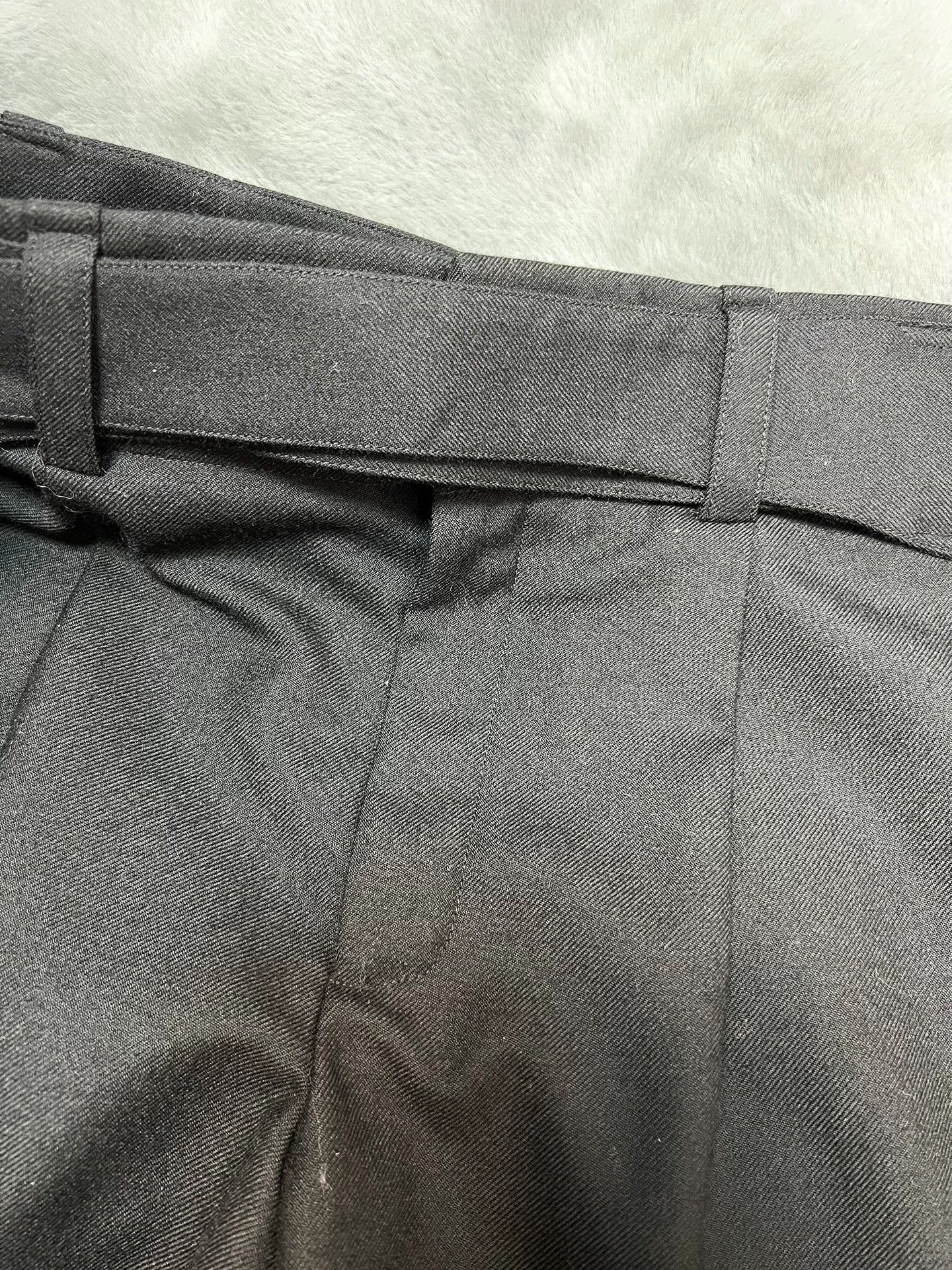 Saint Laurent Paris black double-belt wool straight-leg trousers, size 44 Size US 28 / EU 44 - 4 Thumbnail
