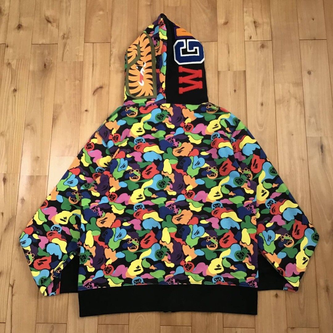 Bape BAPE Milo Multi camo Shark Full Zip Hoodie a bathing ape Size US XL / EU 56 / 4 - 2 Thumbnail