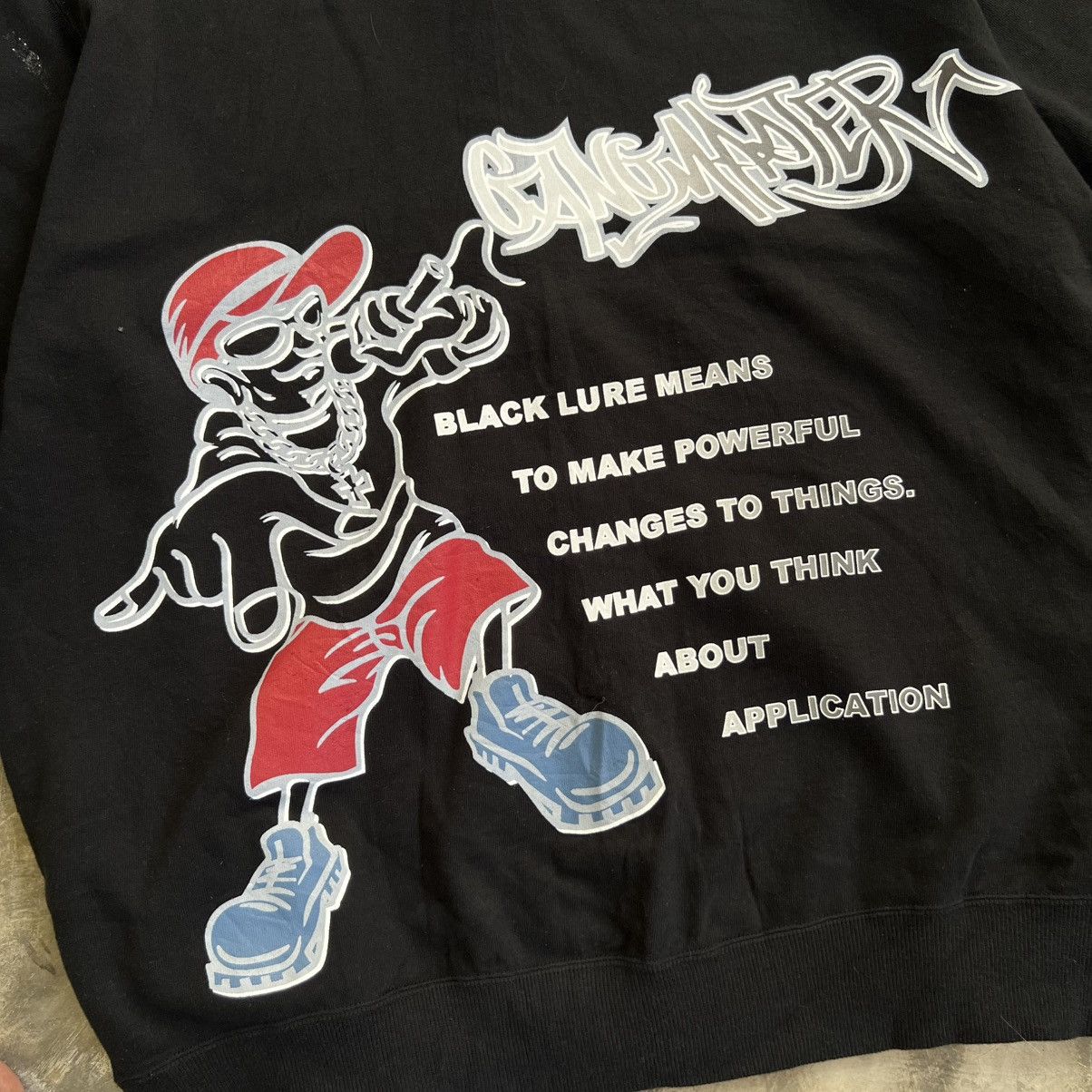 Rap Tees Y2K Grass Hiter Hip Hop Style Short Sleeve Hoodie Size US XL / EU 56 / 4 - 3 Thumbnail