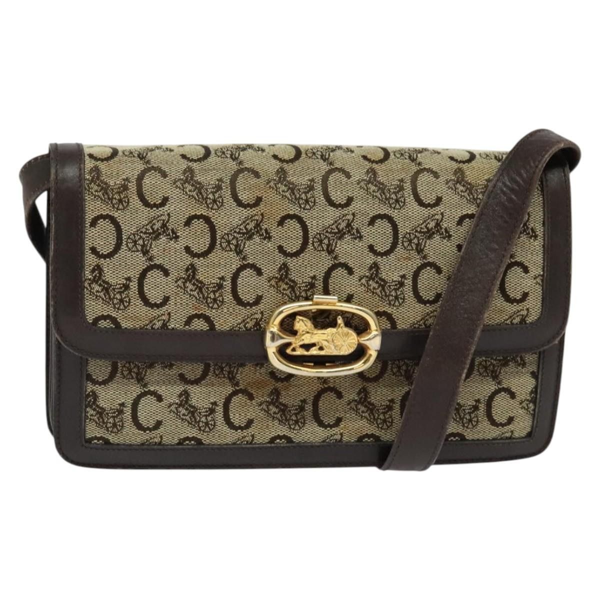 Celine CELINE C Sulky Shoulder Bag Canvas Brown Gold Size ONE SIZE - 1 Thumbnail