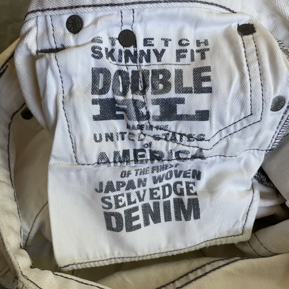 RRL Ralph Lauren Vintage Double RRL Ralph Lauren White Skinny Denim Pants Size US 30 / EU 46 - 15 Thumbnail