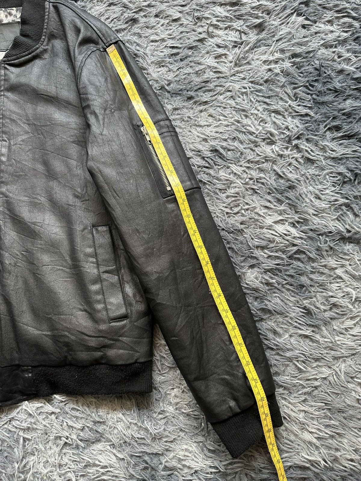 ABAHOUSE 🔥Rare🔥 Designworks coated black bomber jacket Size US L / EU 52-54 / 3 - 22 Thumbnail