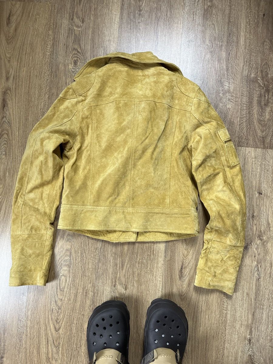 GOOSECRAFT ➕ yellow suede leather goosecraft biker jacket ramones Size L / US 10 / IT 46 - 6 Thumbnail