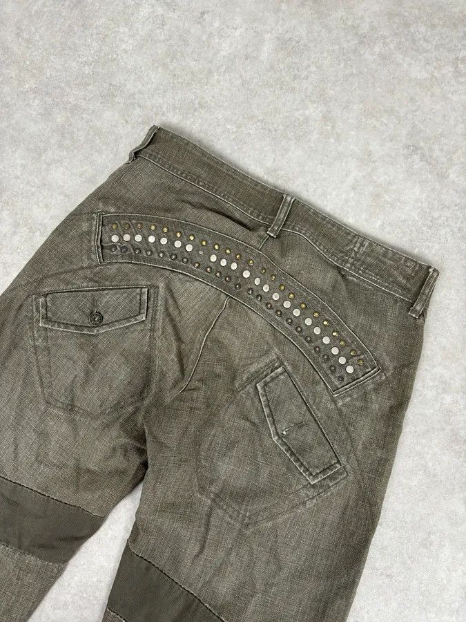 Marithe + Francois Girbaud SS2006 Marithé + François Girbaud Khaki Studded Cargo Jeans Size US 32 / EU 48 - 8 Thumbnail