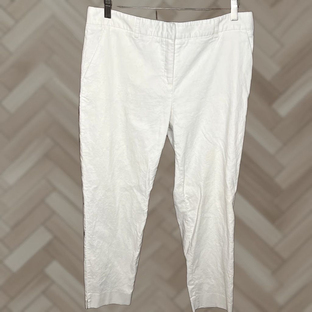Gerard Darel Gerard Darel Pants Slim White Cotton Trouser Womens 44 Chino City USA Belted High Rise Vintage No Size 30" / US 8 / IT 44 - 1 Thumbnail