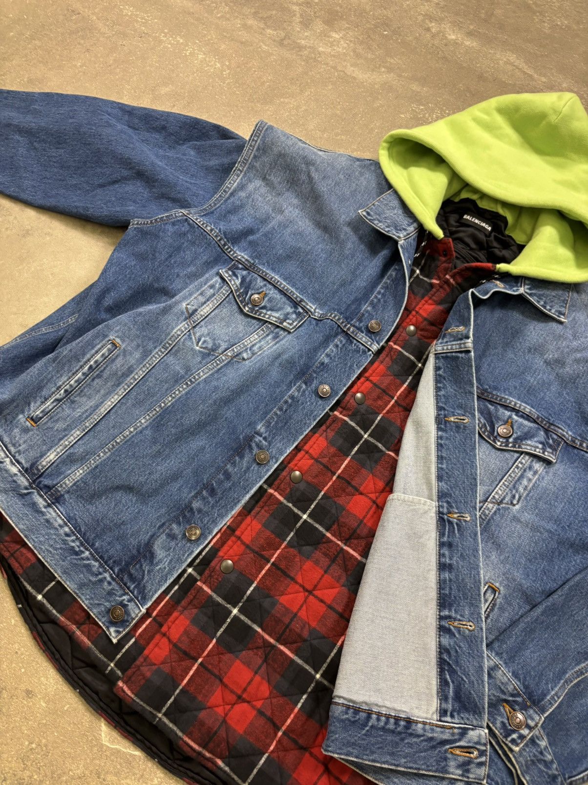 Balenciaga Balenciaga Padded Denim Hooded Gilet Jacket (2018) Size US M / EU 48-50 / 2 - 2 Thumbnail