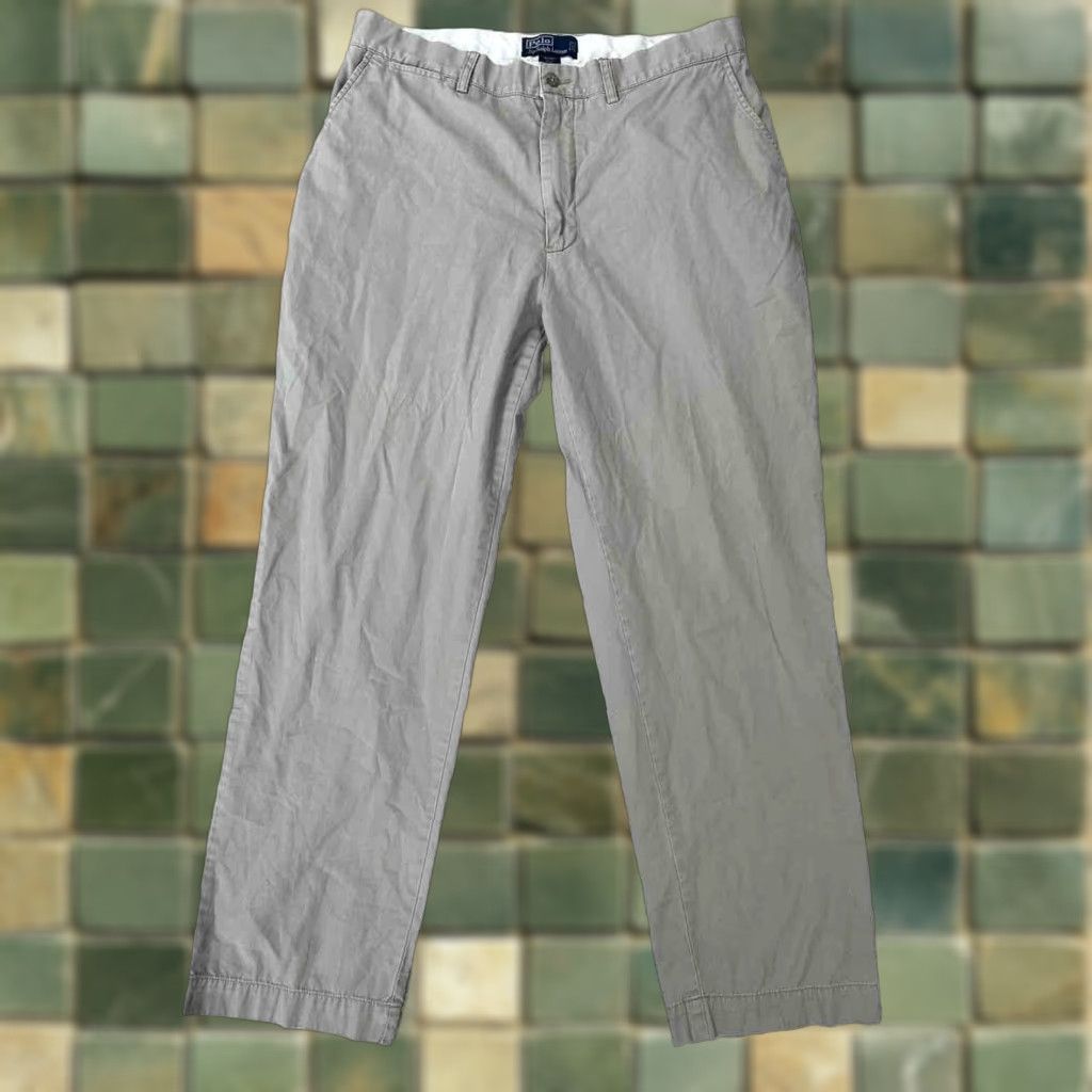 Polo Ralph Lauren Polo Ralph Lauren Prospect Chino Pants Mens 36x32 Beige Flat Front Cotton Twill Straight Regular Pockets Classic Size US M / EU 48-50 / 2 - 1 Thumbnail