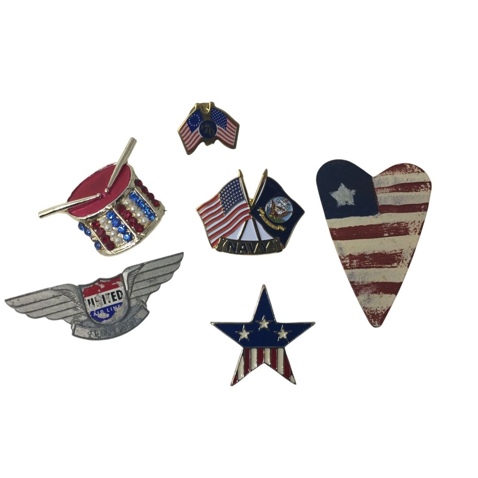 Other Vintage Assortment of Collectible Pins (6) Representing Amer Size ONE SIZE - 1 Thumbnail