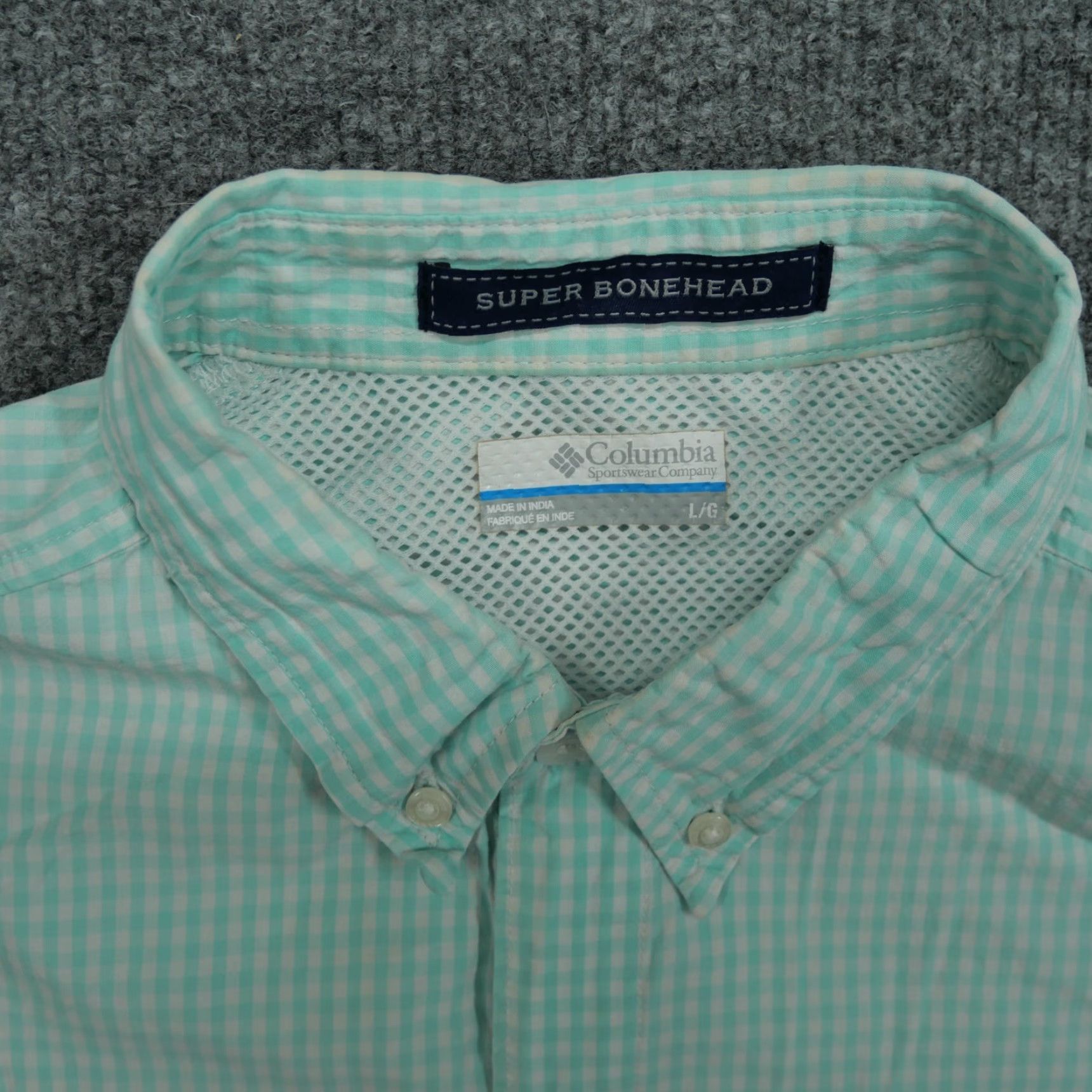 Vintage Columbia Shirt Mens Large Blue White Button Up Fishing Vented Super Bonehead Shirt Size US L / EU 52-54 / 3 - 5 Thumbnail