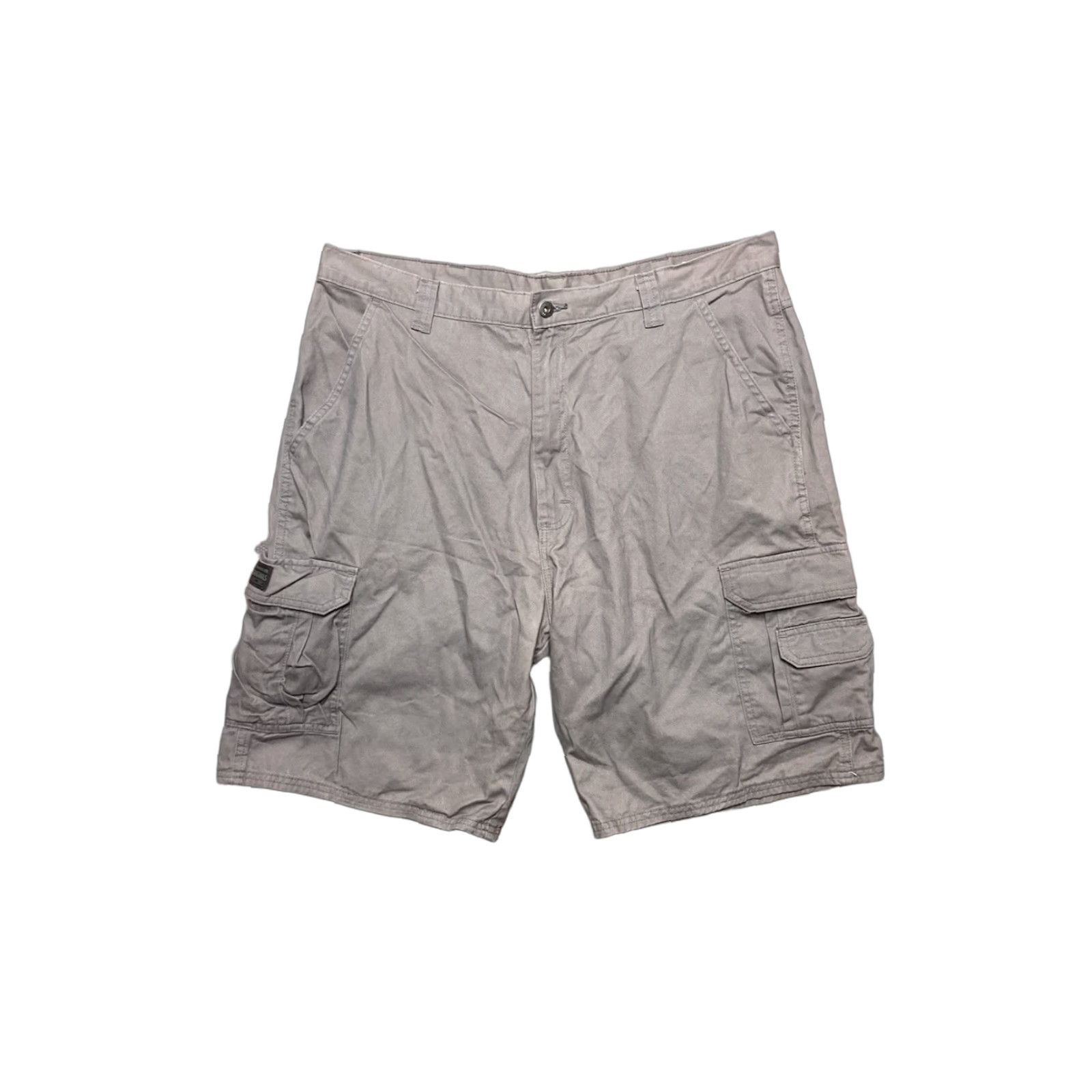 Wrangler Wrangler Cargo Shorts Stone Gray Gray Cargo Shorts Men 38 Regular Inseam 10” Outseam 23” Baggy Wide Leg Pockets Skater Size US 38 / EU 54 - 1 Thumbnail