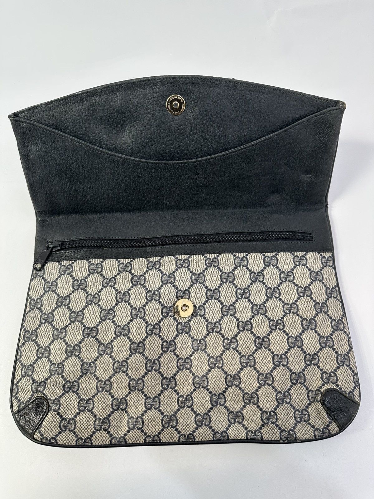 Gucci × Vintage GUCCI GG Canvas Clutch Bag PVC Leather Navy Size ONE SIZE - 4 Thumbnail