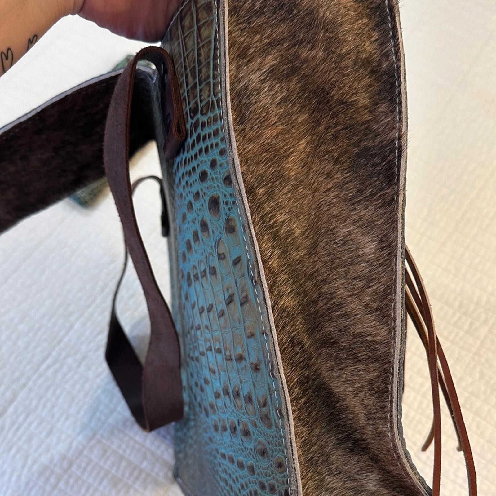 Other Tooled leather Satchel Tote Purse Crocodile Wallet Bag Set Size ONE SIZE - 5 Thumbnail
