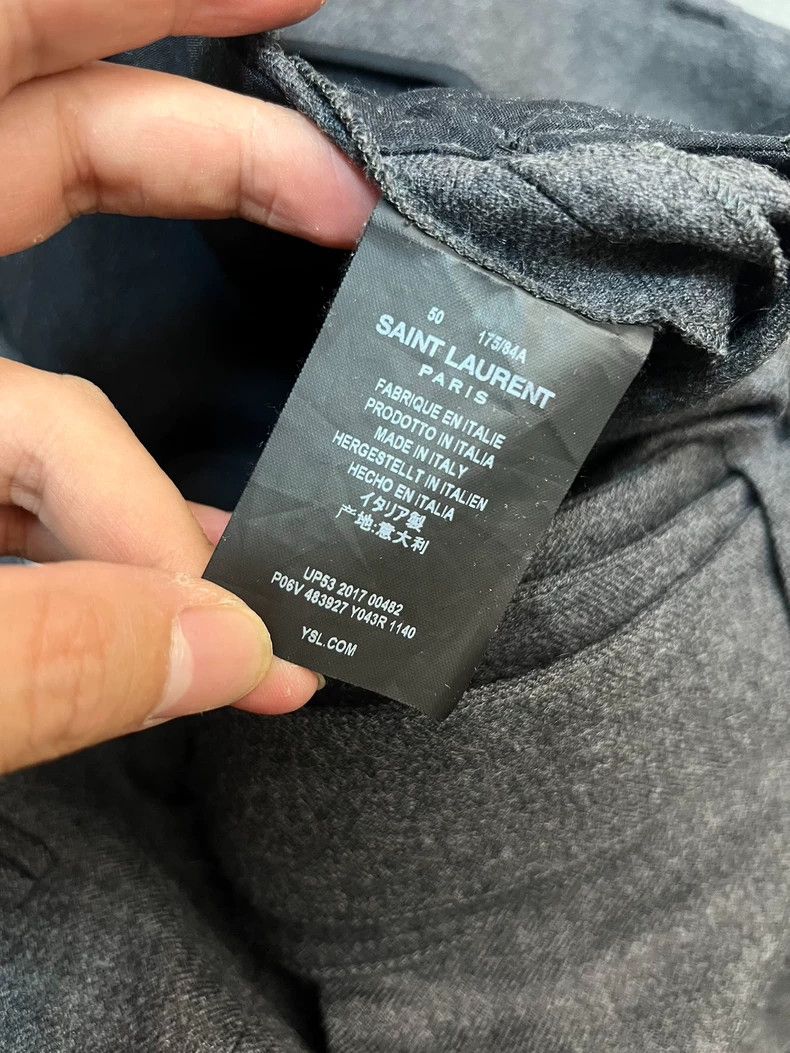 Saint Laurent Paris Saint Laurent Paris Fall/Winter 17 Grey Double Belted Wool Size US 34 / EU 50 - 4 Thumbnail