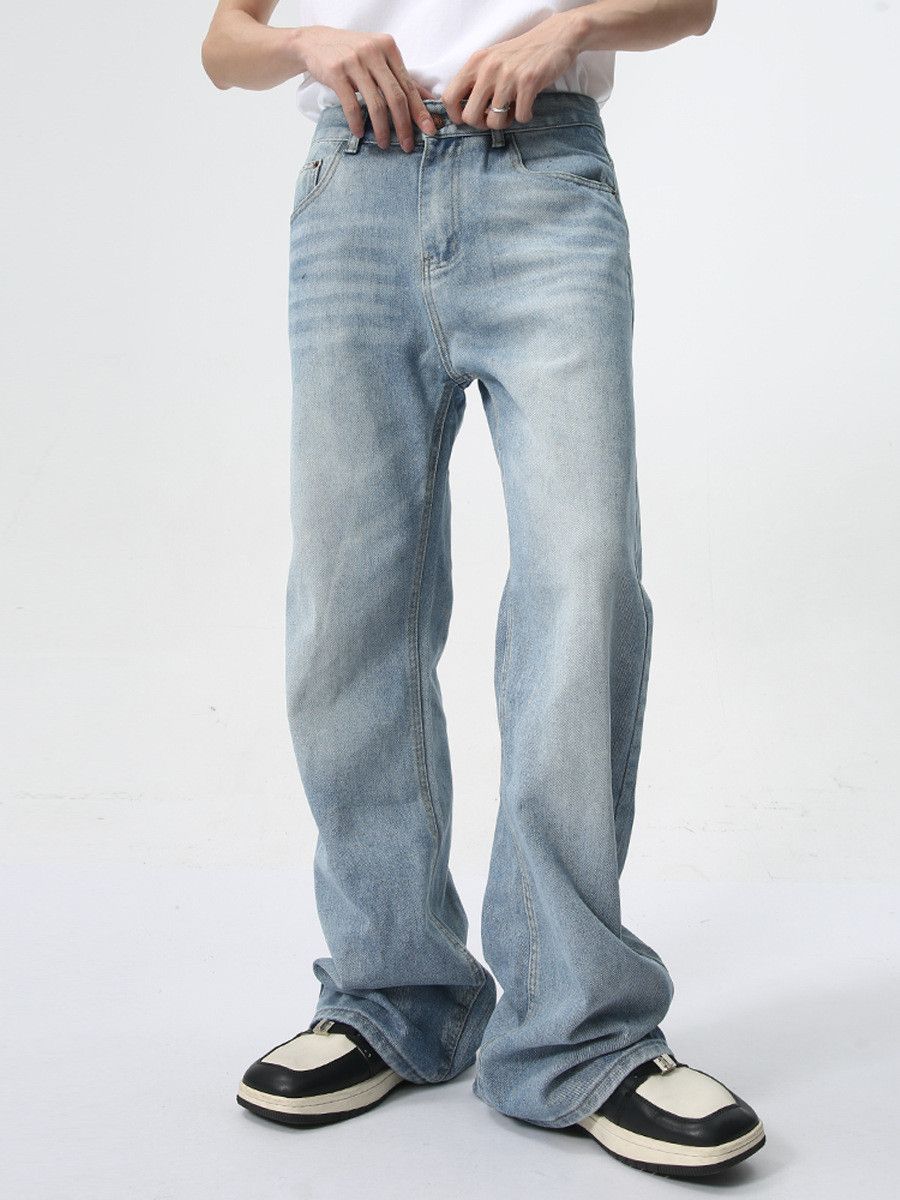 Vintage Men's Light Blue Washed Flared Jeans Size US 32 / EU 48 - 2 Thumbnail