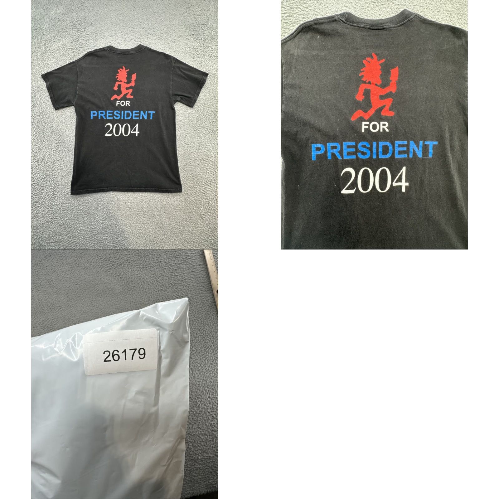 Vintage VTG ICP For President 2004 Big Double Sided Graphic T-Shirt Size Medium Black Mens T-Shirt 2000s Band Music Logo Double-Sided Vintage Shift: None Size US M / EU 48-50 / 2 - 9 Thumbnail