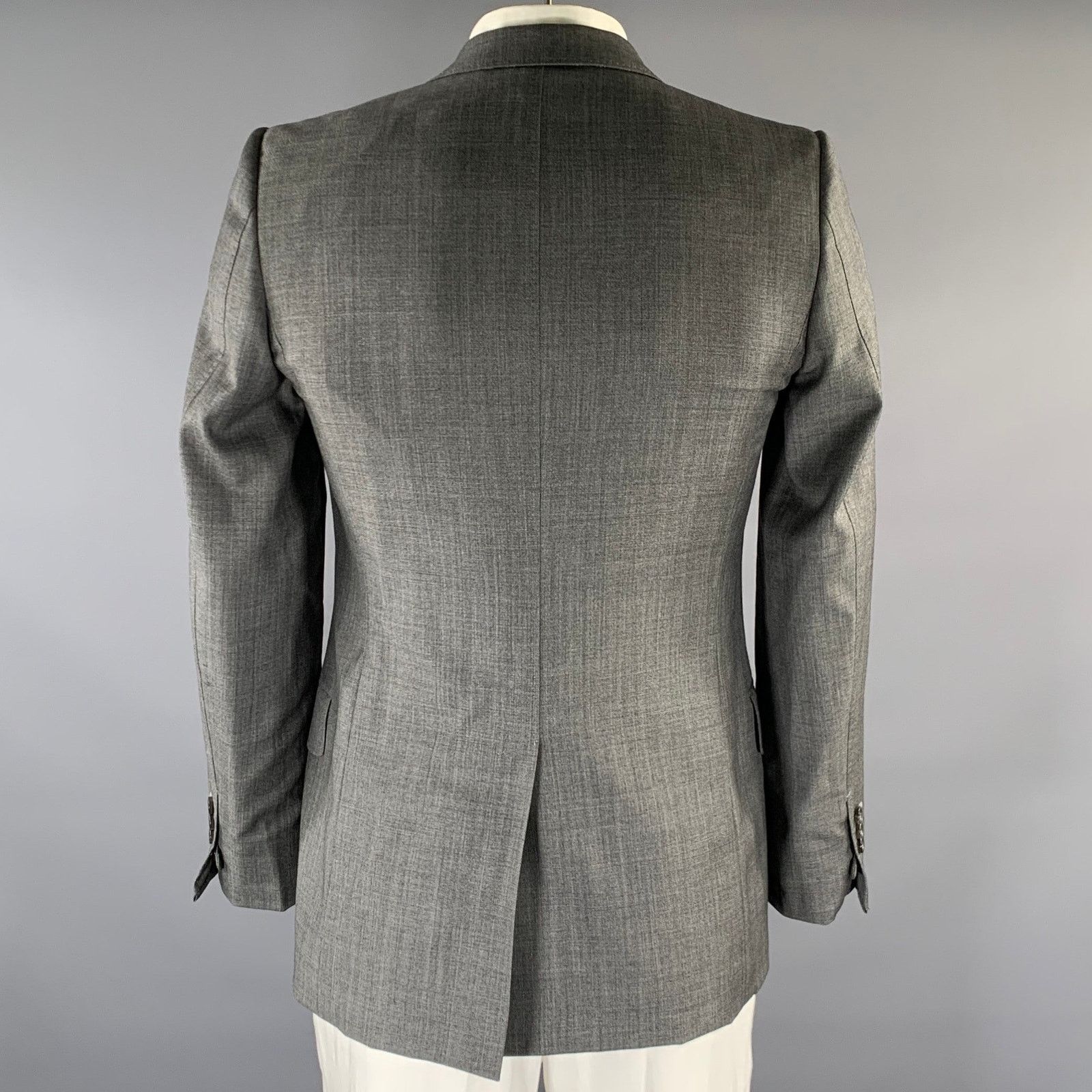 Yves Saint Laurent YVES SAINT LAURENT Size 40 Grey Wool Blazer Coat Size 40R - 3 Thumbnail