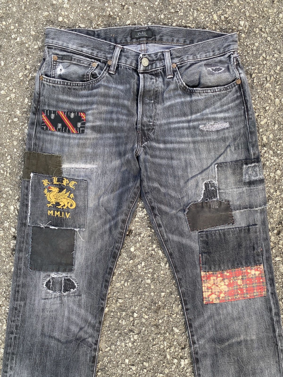 Polo Ralph Lauren *RARE* Polo Ralph Lauren Patchwork Varick Denim Jeans Size US 32 / EU 48 - 3 Thumbnail
