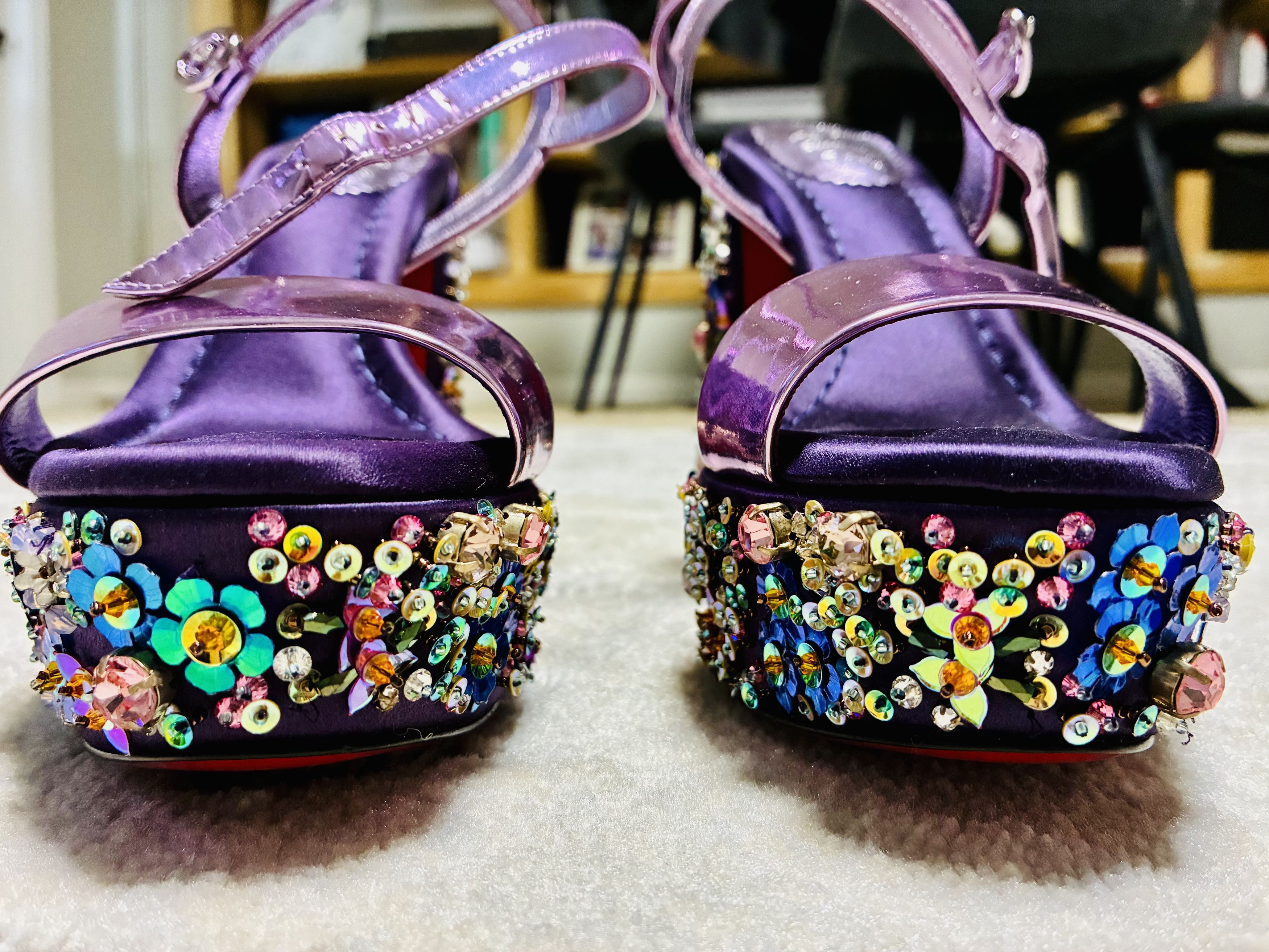 Christian Louboutin Christian Louboutin Movida Jane Platform Jeweled 35.5 Size US 8 / IT 38 - 6 Thumbnail