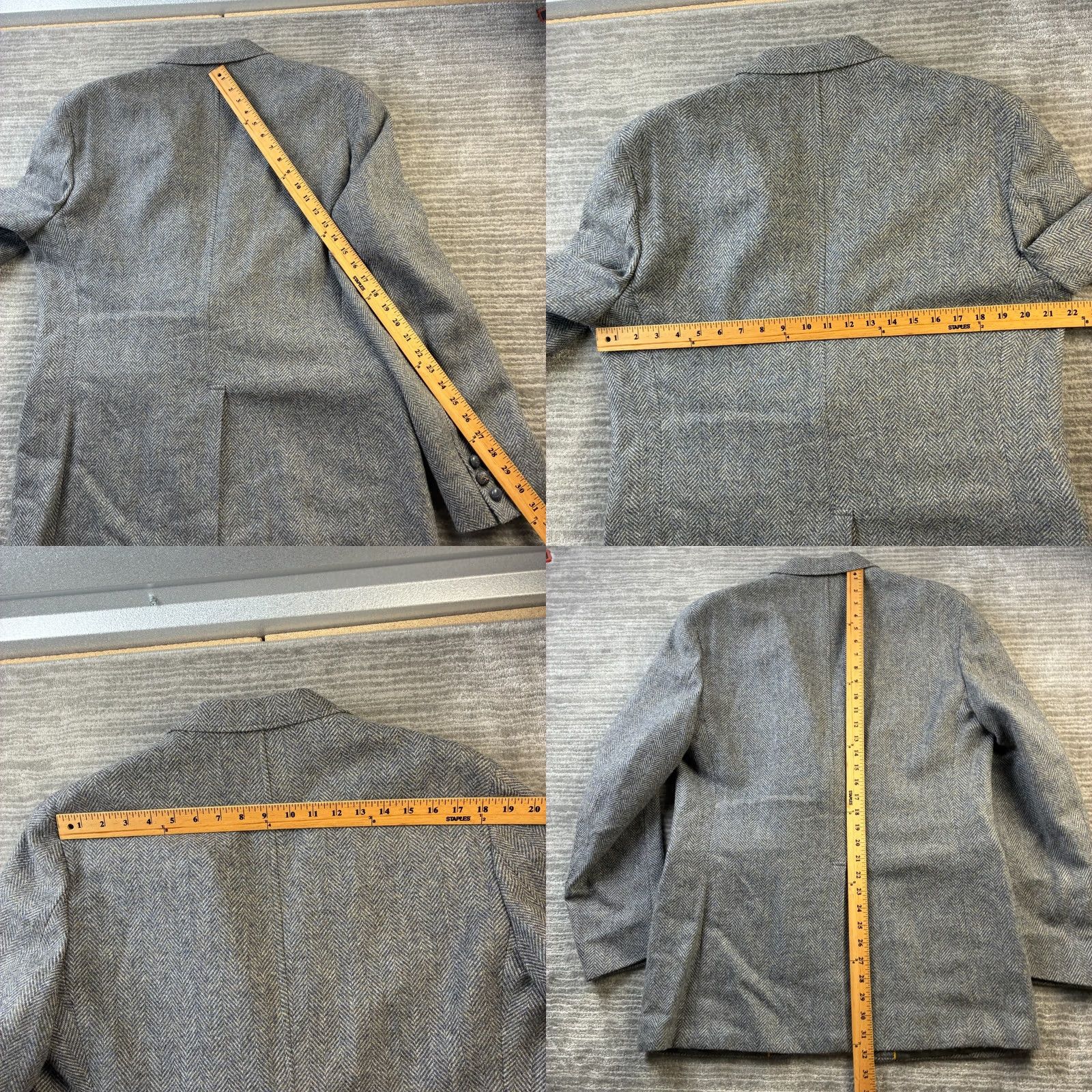 Vintage VINTAGE Regent Clothes Wool Tweed Herringbone Blazer 42 Gray Mens Jacket Blazer Regular Notch 2-Button Single-Breasted Ivy Size 42R - 9 Thumbnail