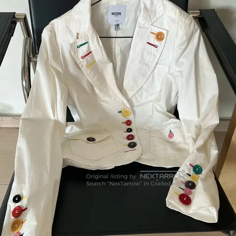Moschino Moschino White Cotton Women's Jacket Size S . Size S / US 4 / IT 40 - 1 Thumbnail