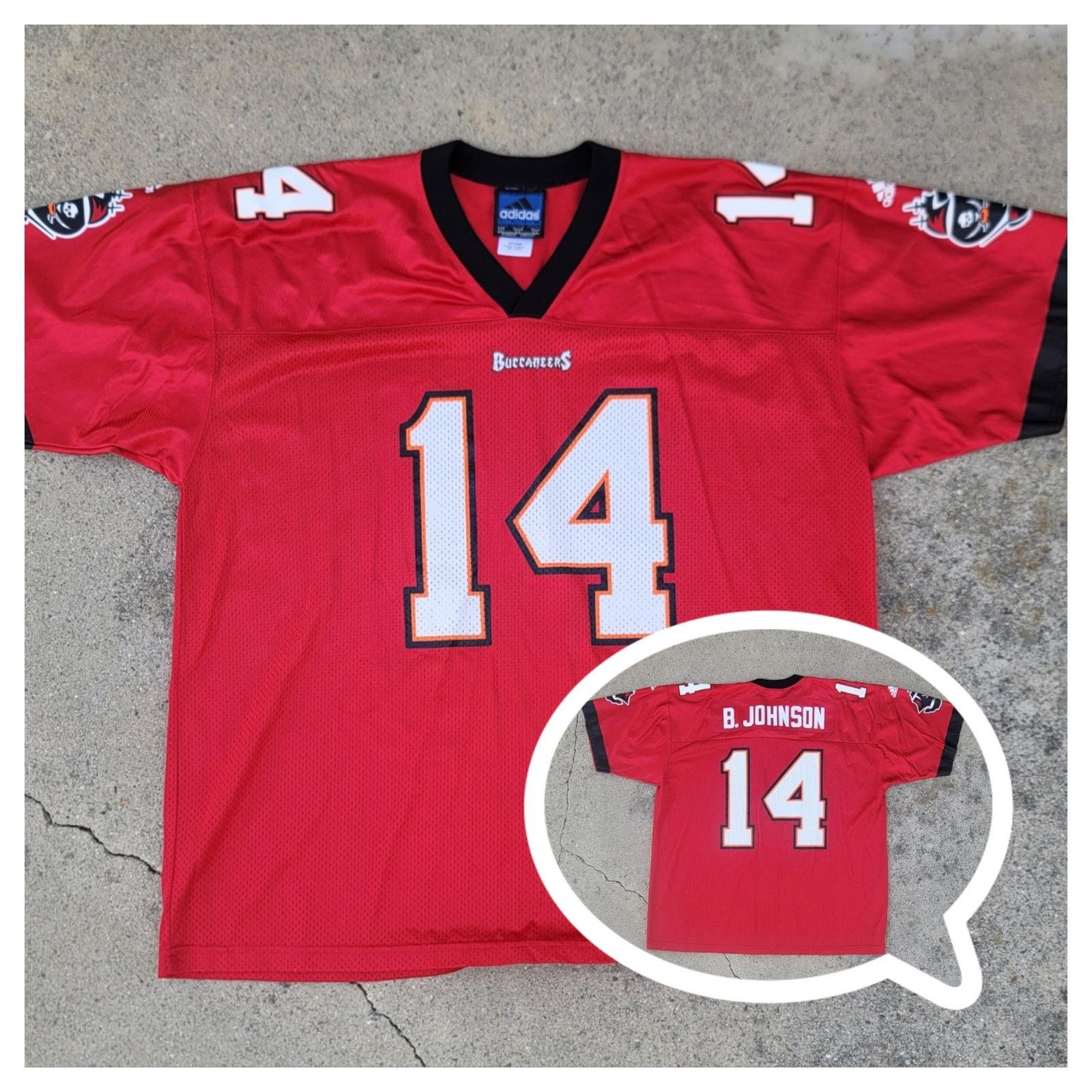 Adidas Vtg Adidas Tampa Bay Buccaneers Brad Johnson Football Jersey Size US XXL / EU 58 / 5 - 1 Thumbnail